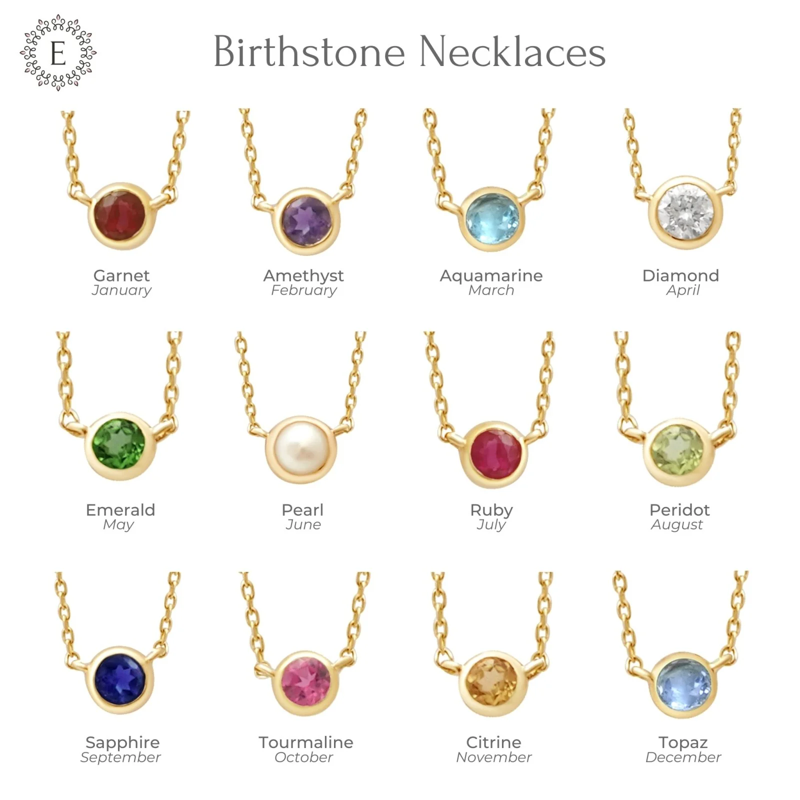 Yellow Gold Amethyst Bezel Station Necklace - Image 6
