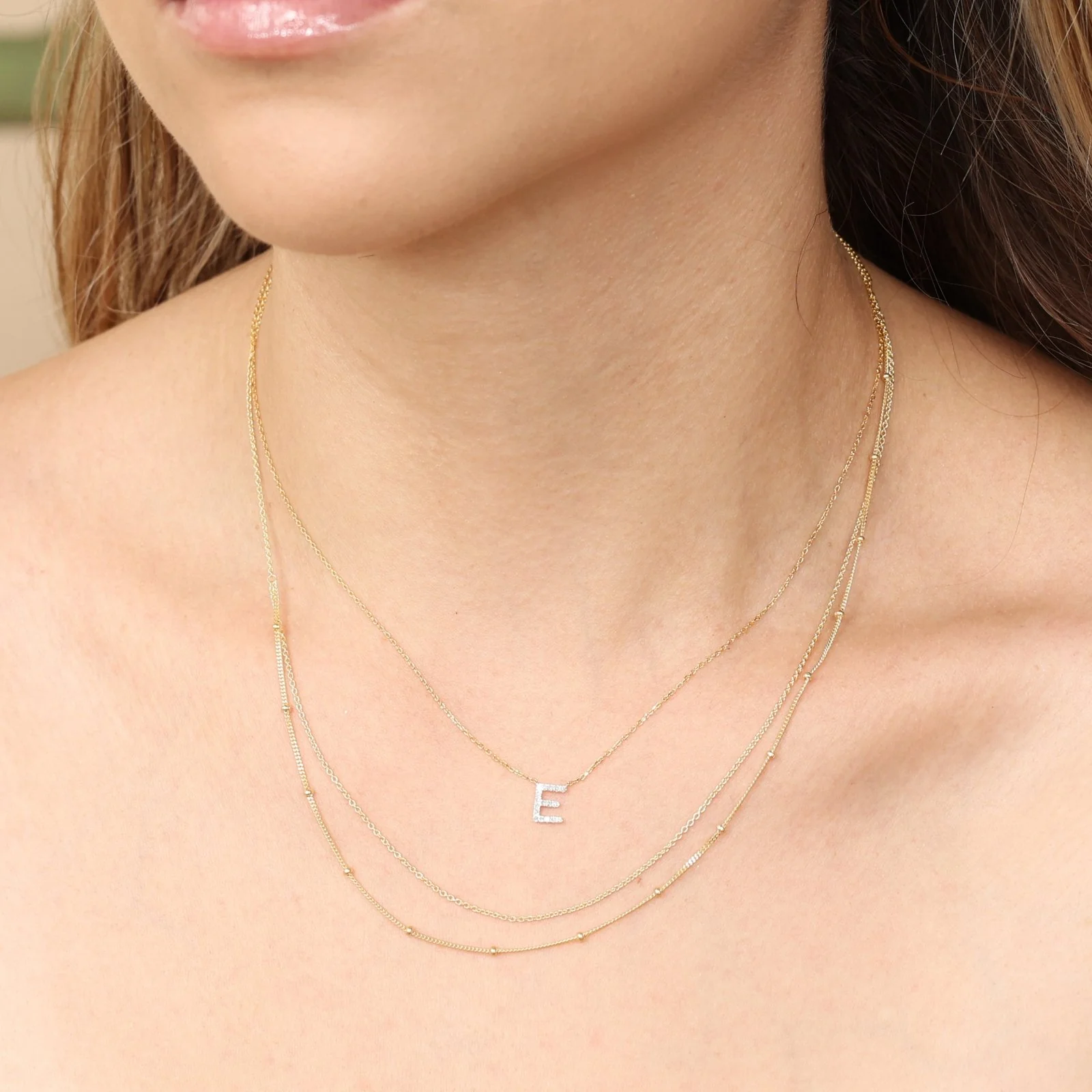 Yellow Gold Beaded Cuban Double Layer Necklace - Image 7