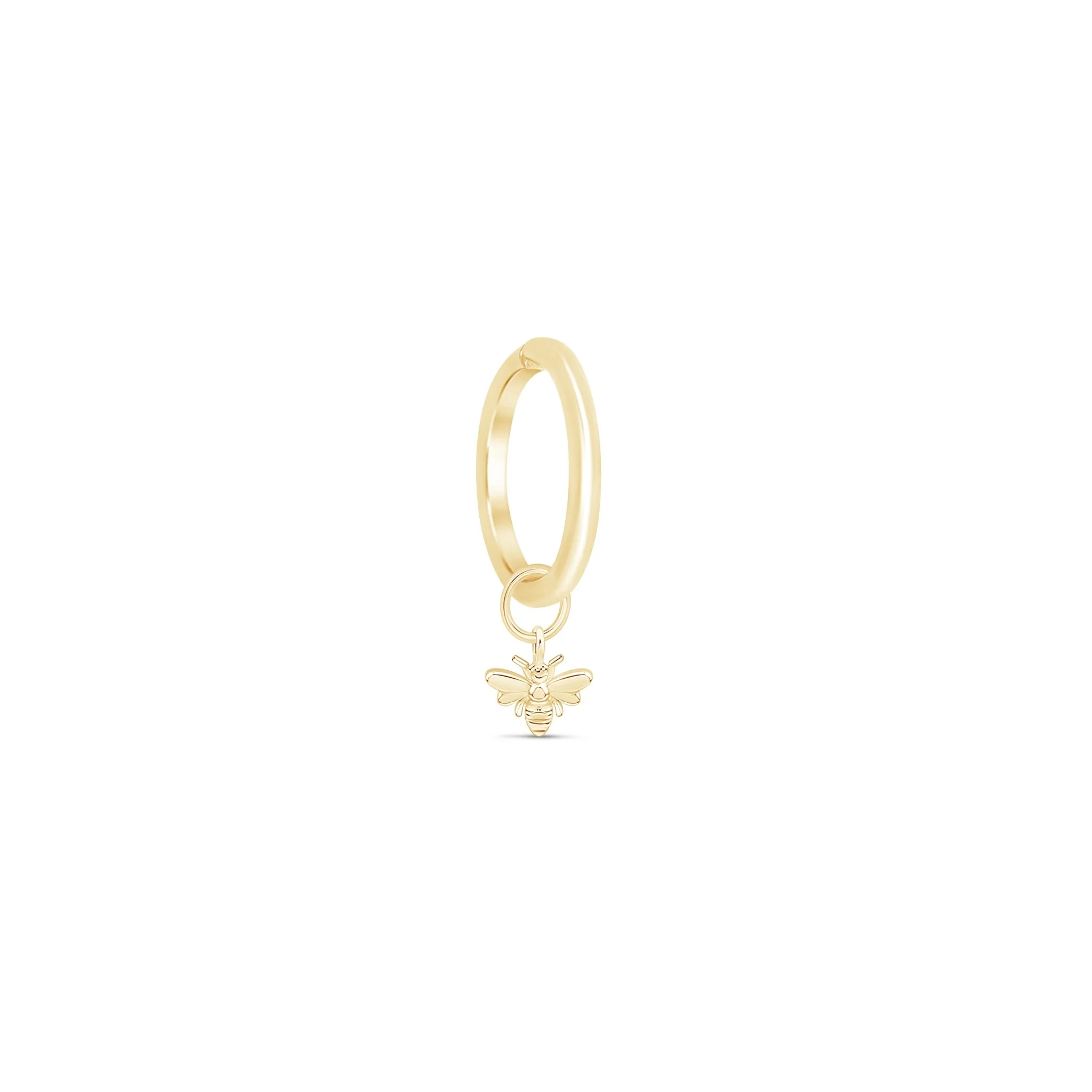 Yellow Gold Bee Charm Cartilage Hoop