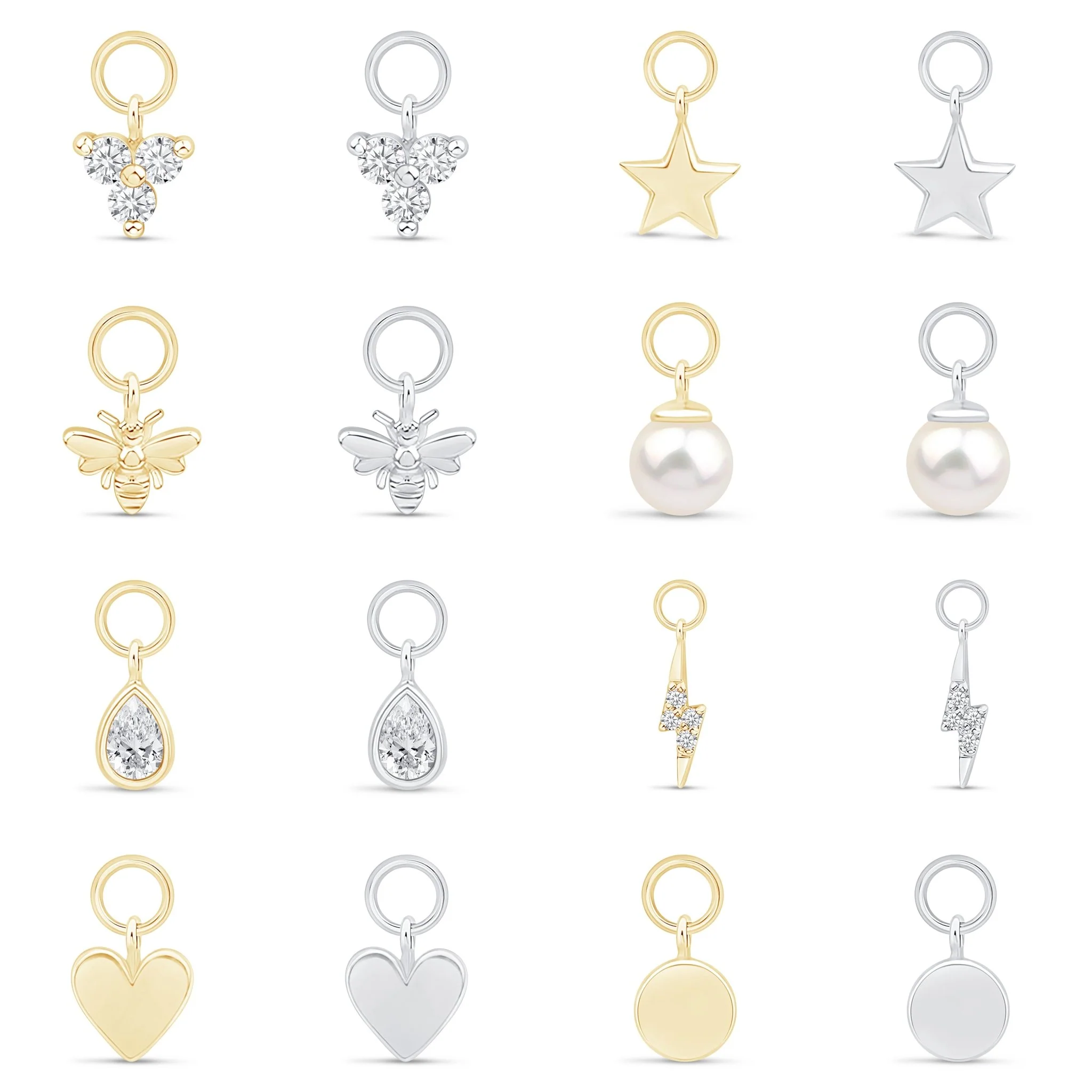 Yellow Gold Bee Charm Cartilage Hoop - Image 8