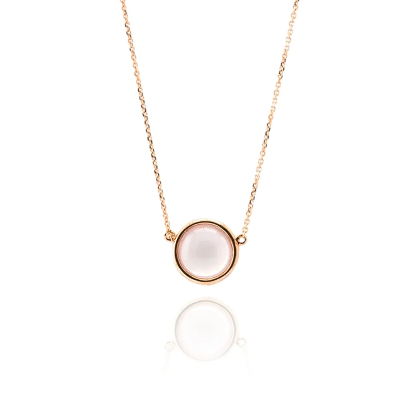 Rose Gold Rose Quartz Station Necklace