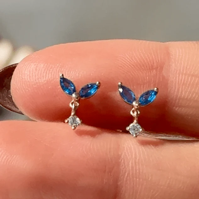 Yellow Gold Topaz Double Marquise Drop Earring - Image 4