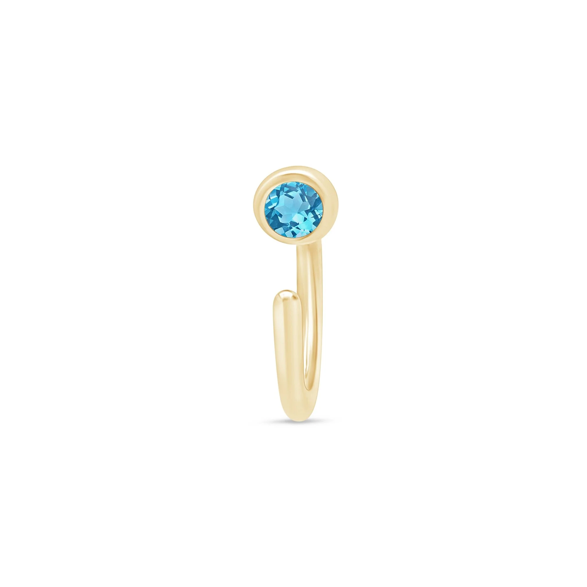 Yellow Gold Blue Topaz Cuff