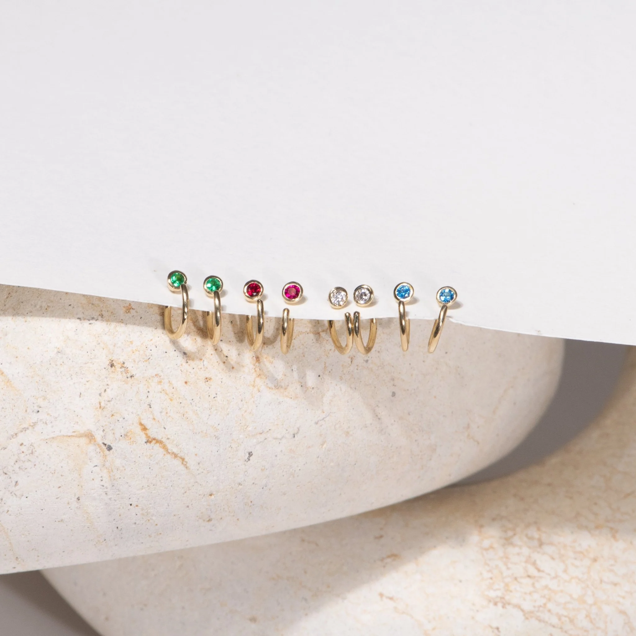 Yellow Gold Blue Topaz Cuff - Image 6