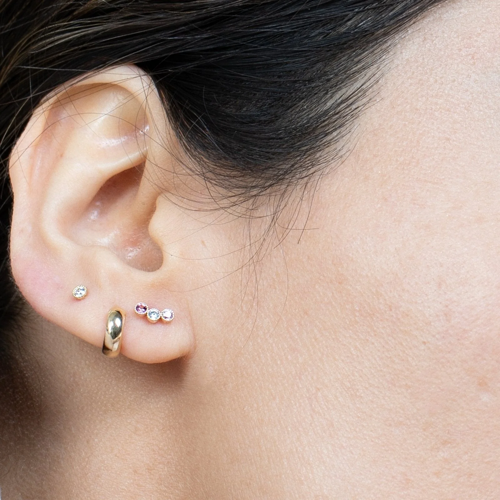 Rose Gold Bubble Hoop Illusion Ear Cuff - Image 5