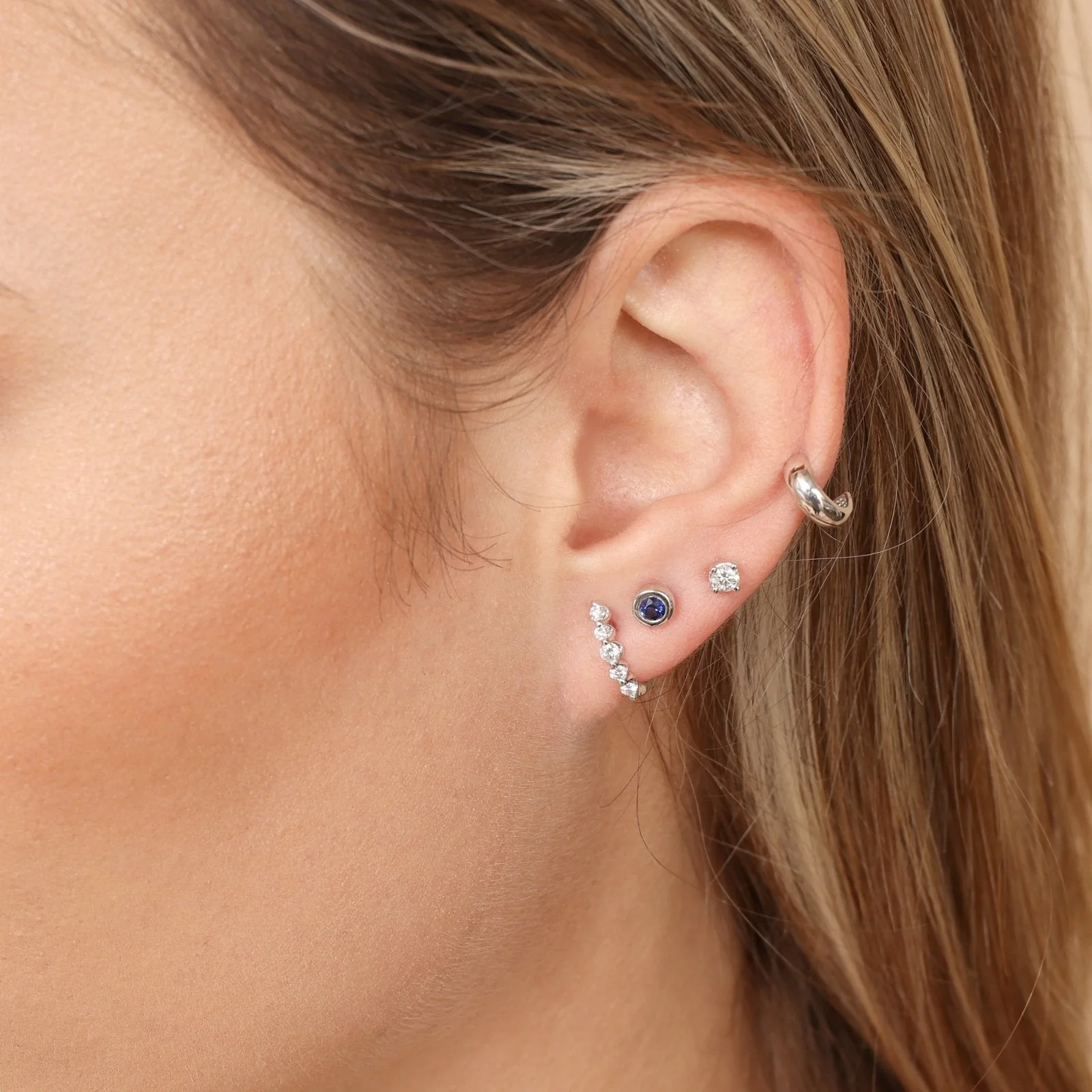 Rose Gold Bubble Hoop Illusion Ear Cuff - Image 6