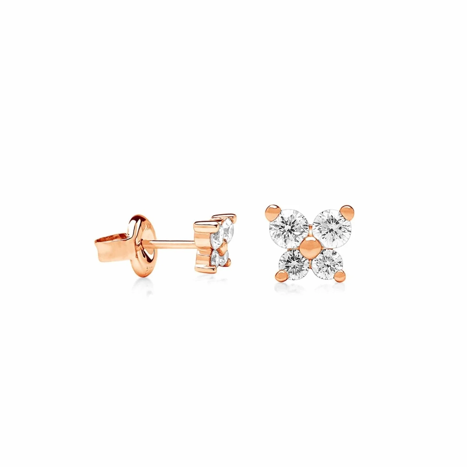 Rose Gold Butterfly Diamond Stud