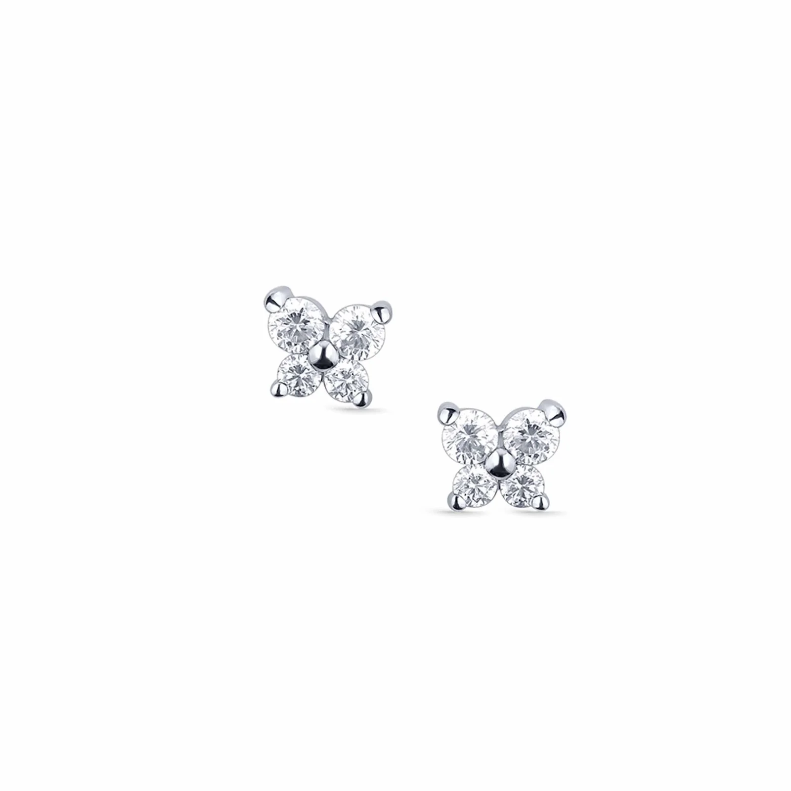 White Gold Diamond Butterfly Stud