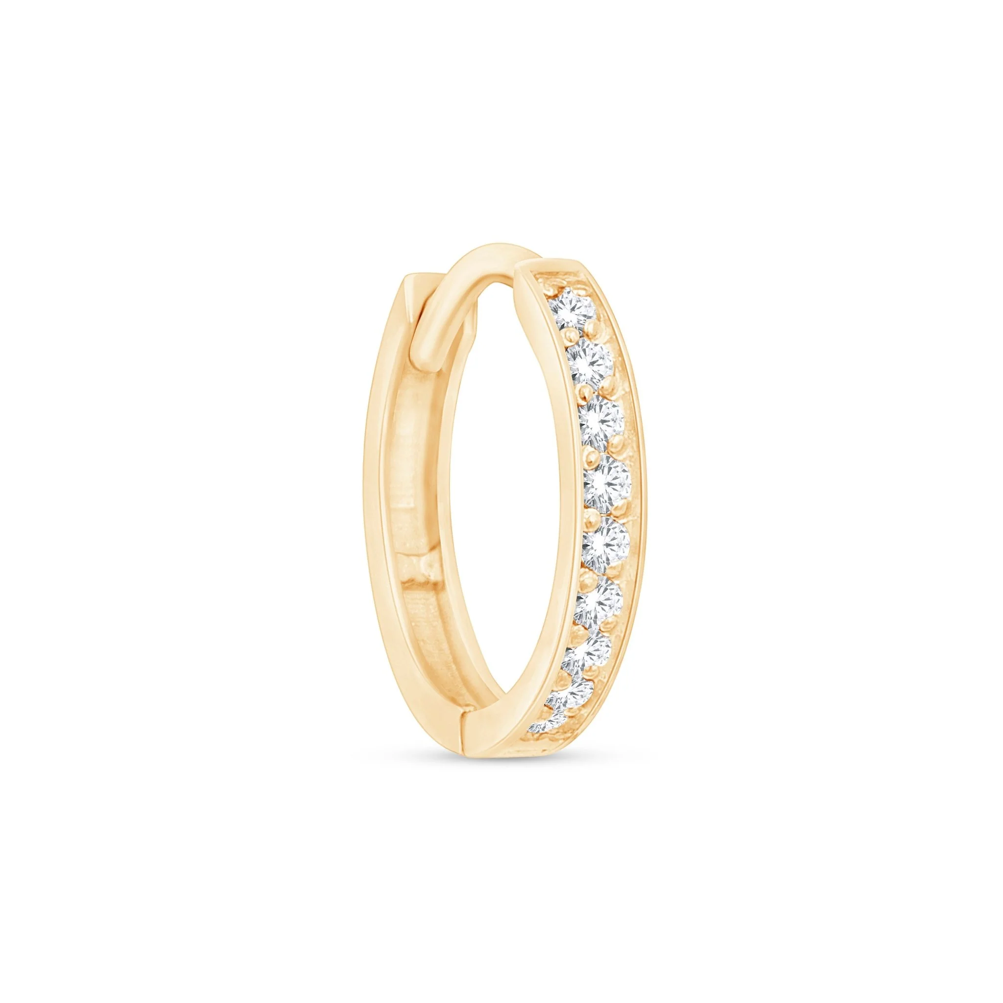 Yellow Gold Gemstone Cartilage Hoop