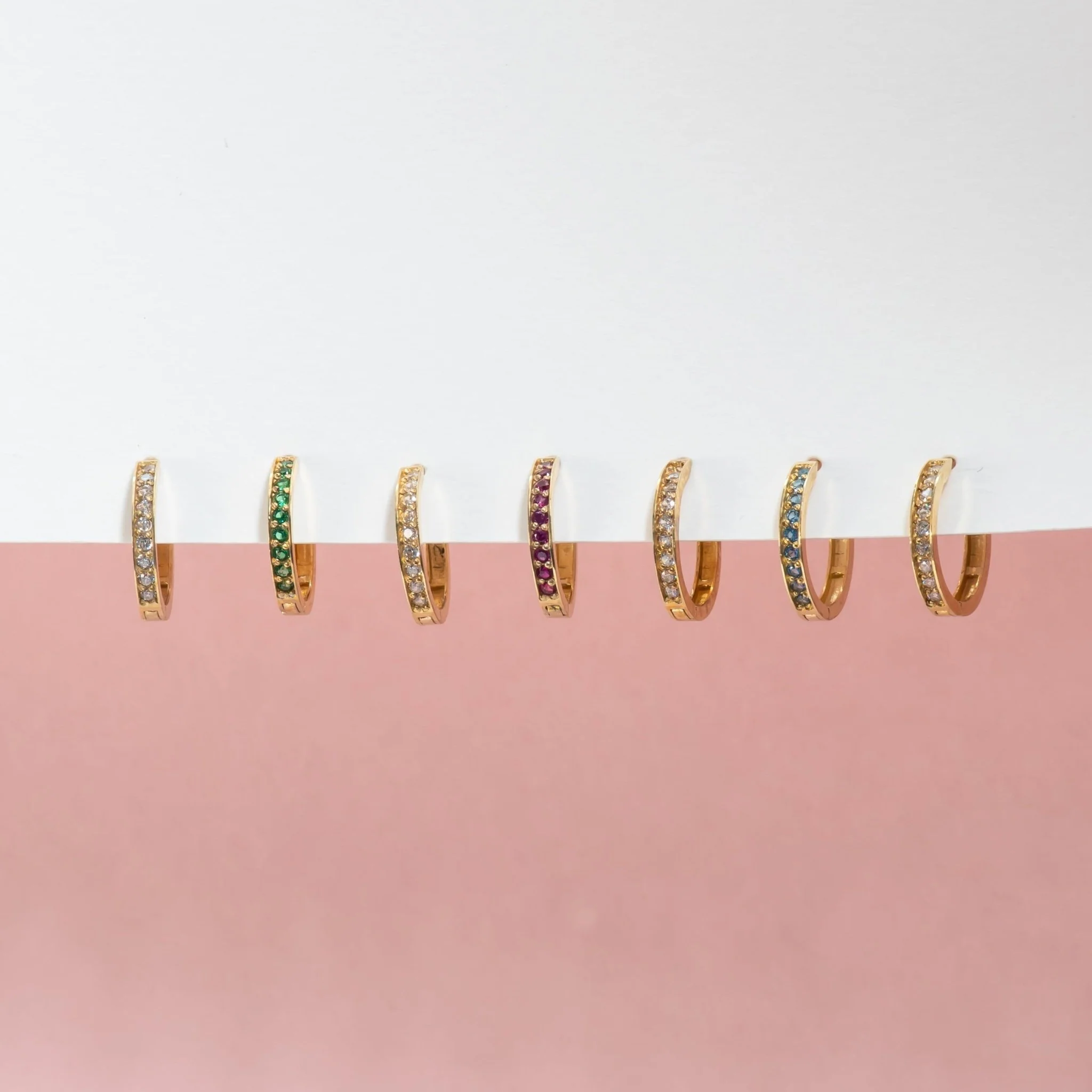 Yellow Gold Gemstone Cartilage Hoop - Image 7