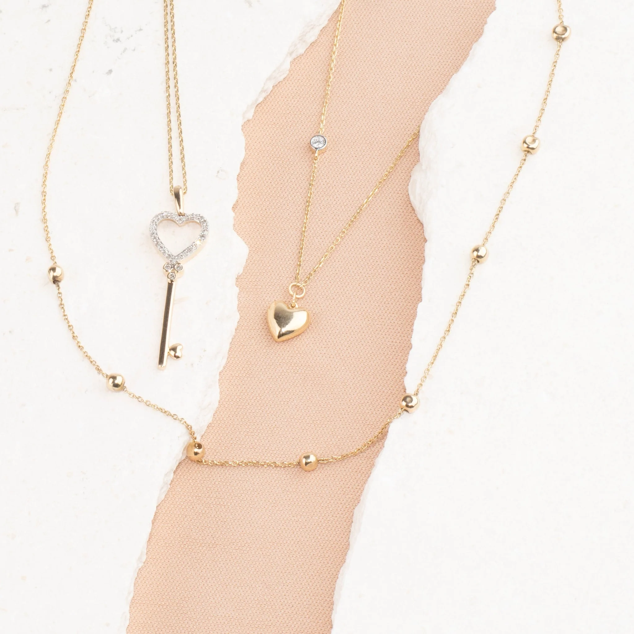 Yellow Gold Classic Beaded Chain Necklace - Image 10