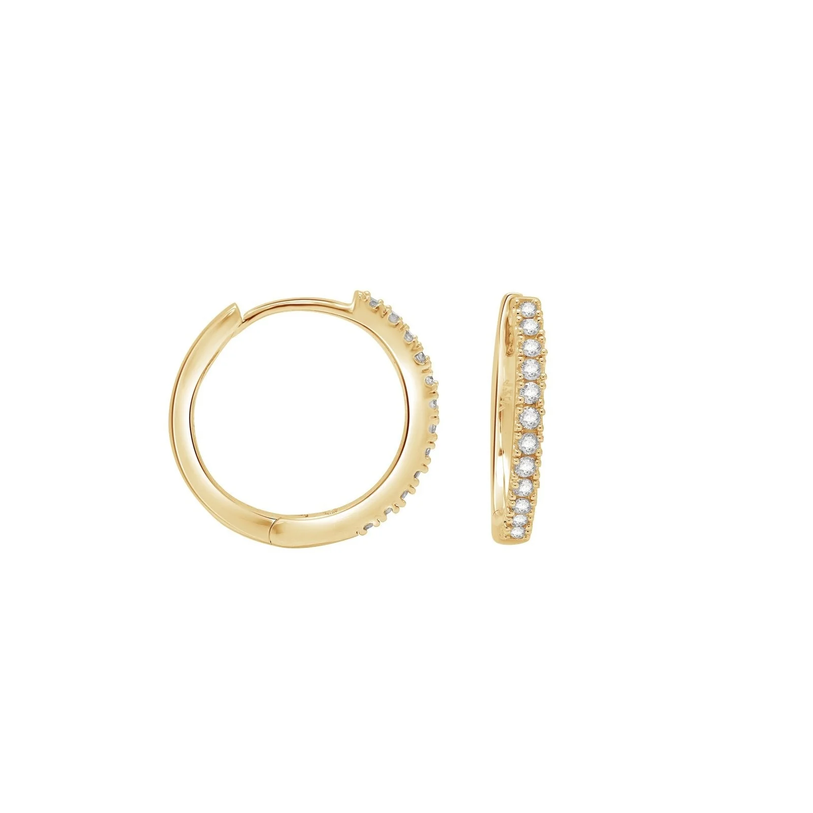 Yellow Gold Classic Diamond Hoop