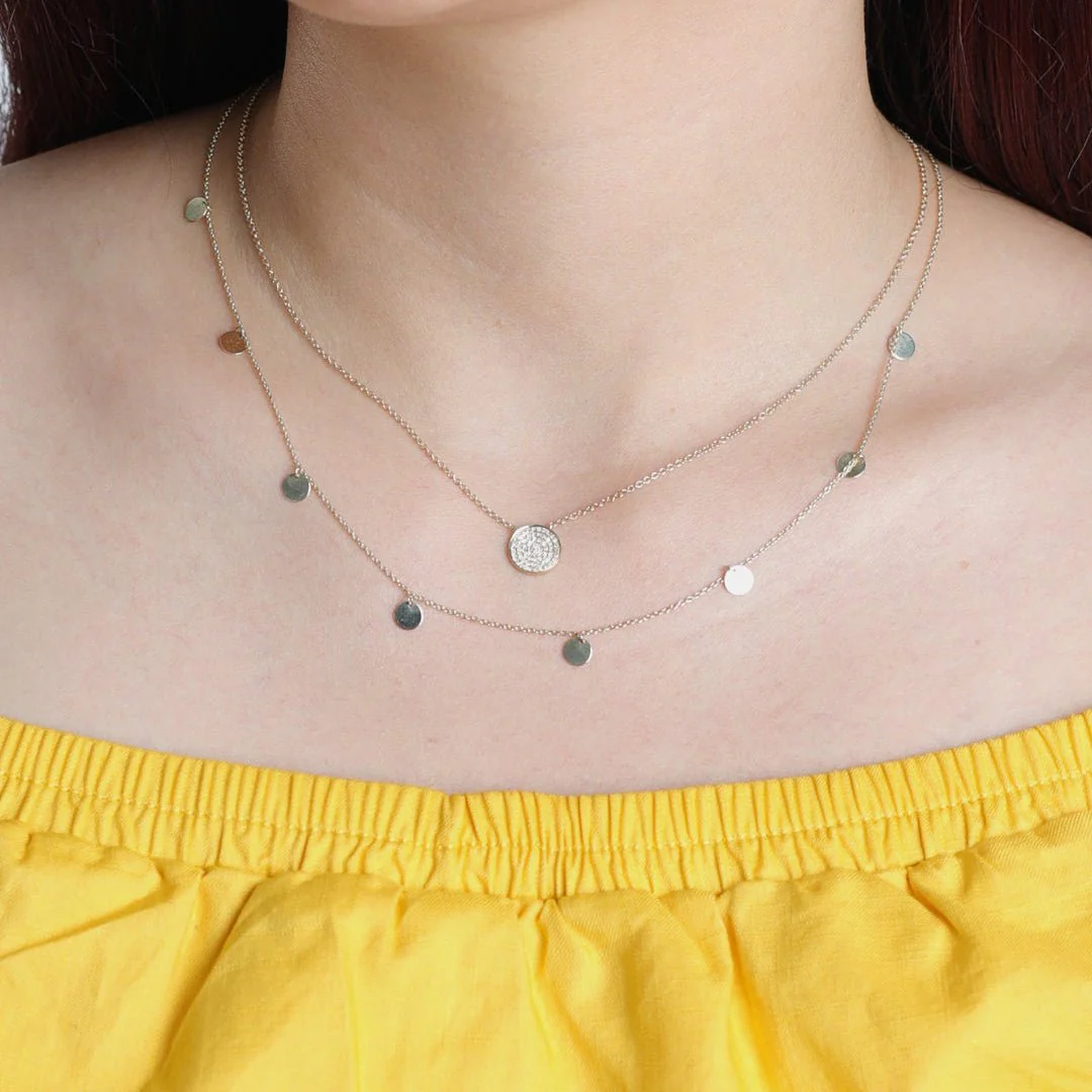 Solid 10k Yellow Gold Coin Station Necklace - Image 5