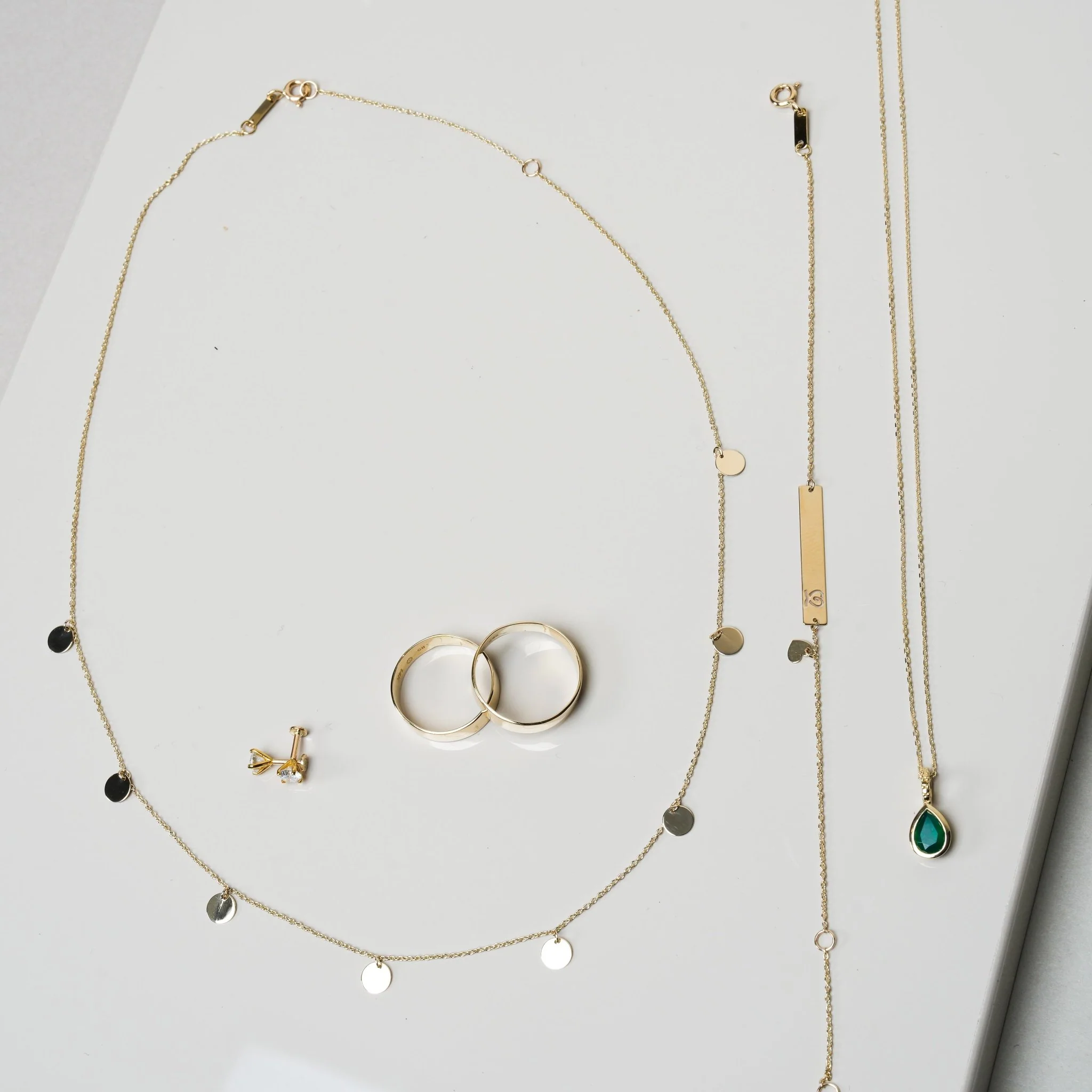 Solid 10k Yellow Gold Coin Station Necklace - Image 6