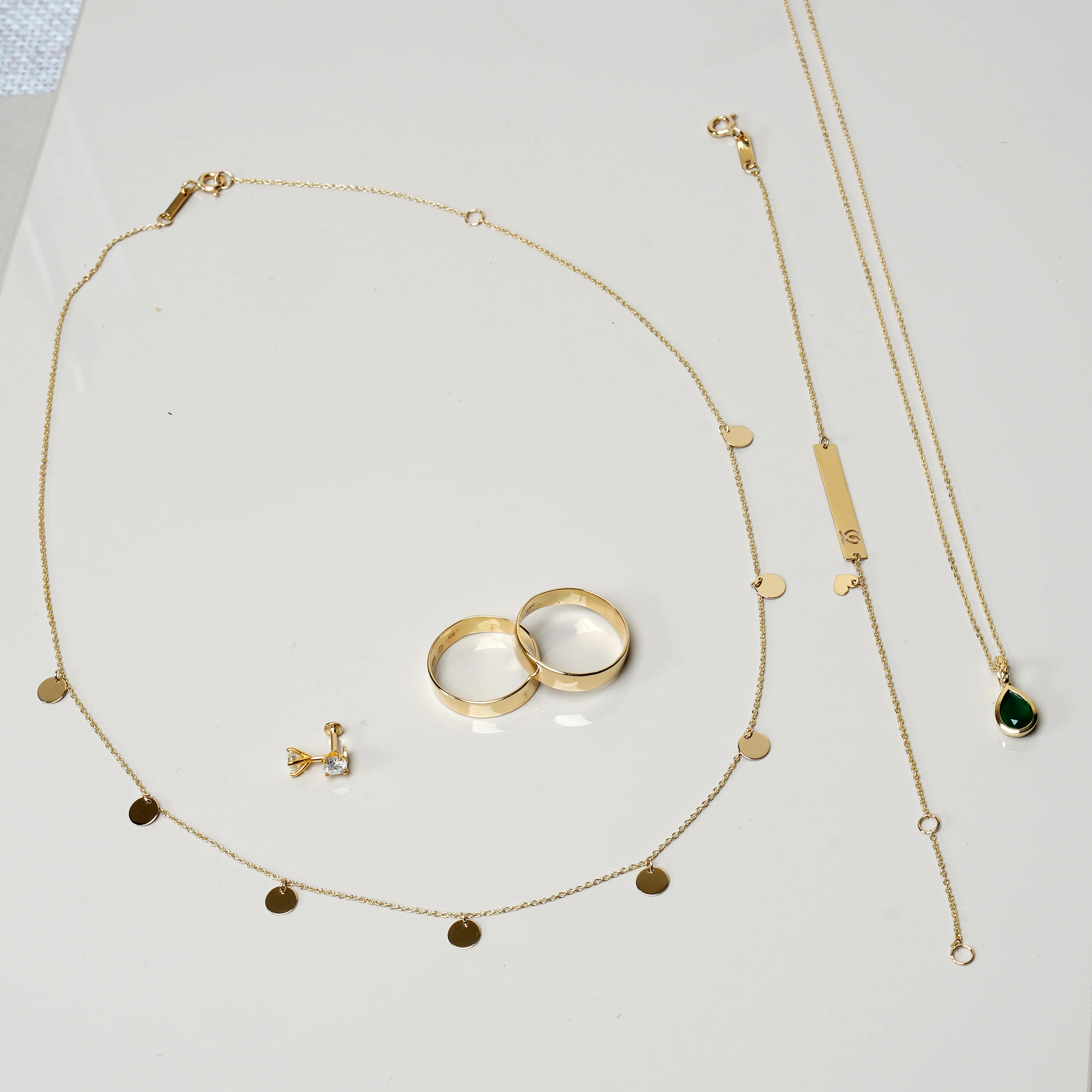 Solid 14k Yellow Gold Coin Station Necklace - Image 7