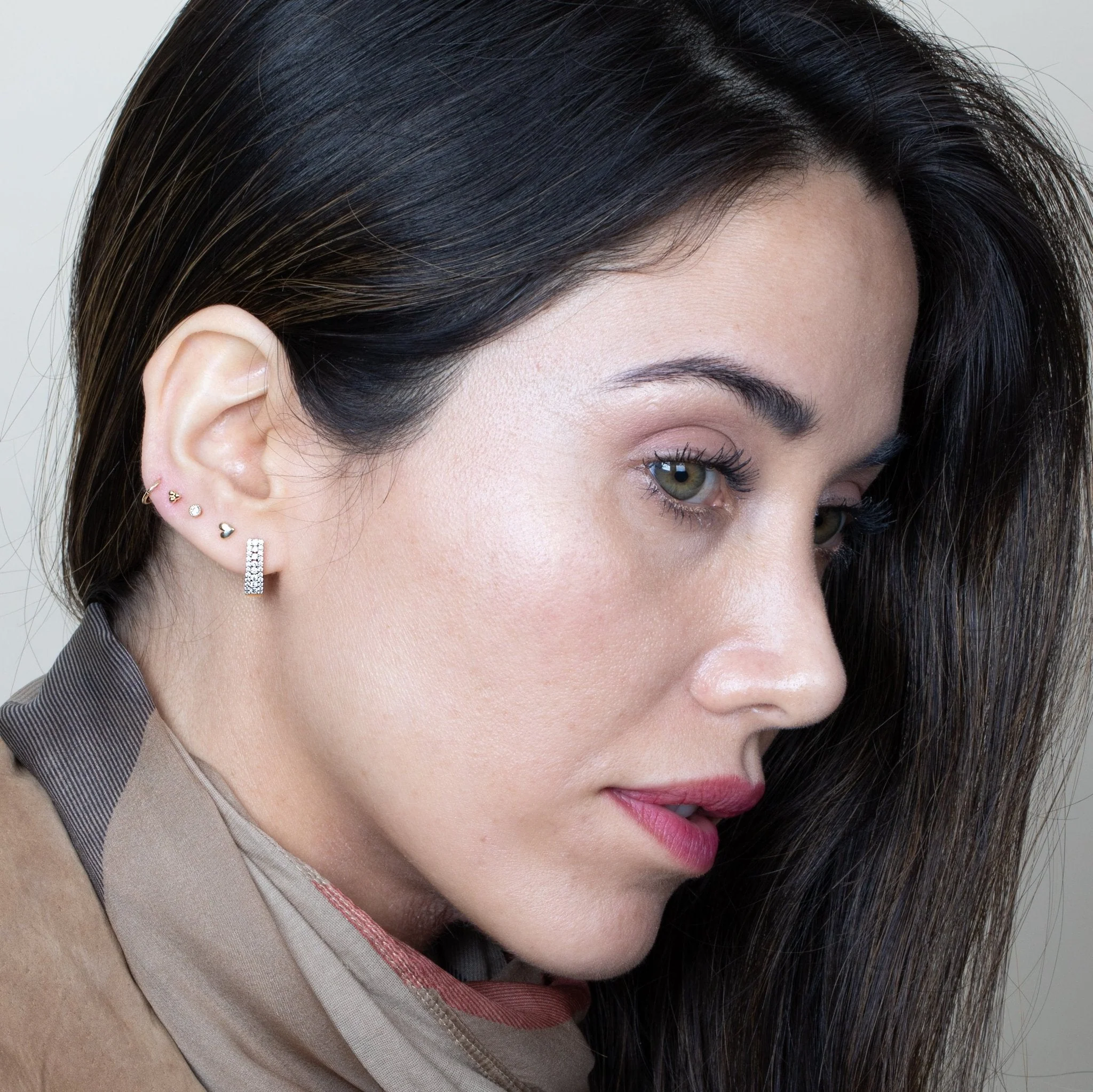 Yellow Gold Gemstone Milgrain Flat Back Earring - Image 10