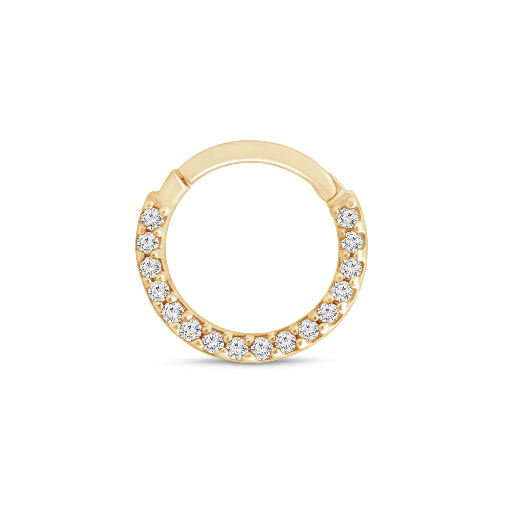 Yellow Gold Gemstone Clicker Hoop