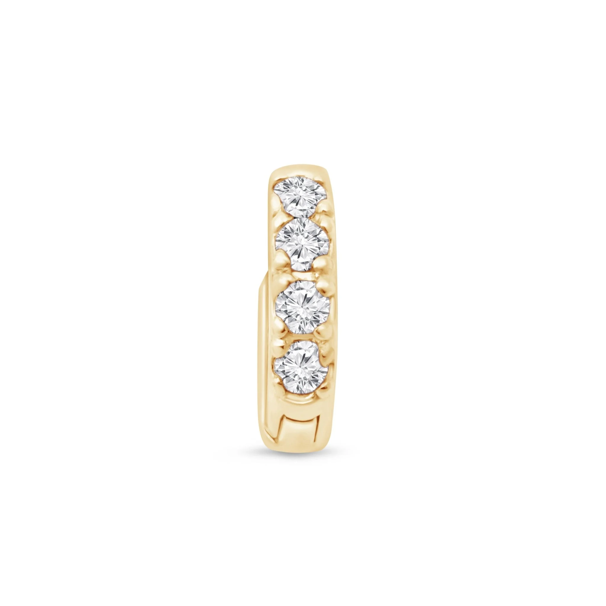 Yellow Gold Gemstone Huggie Hoop