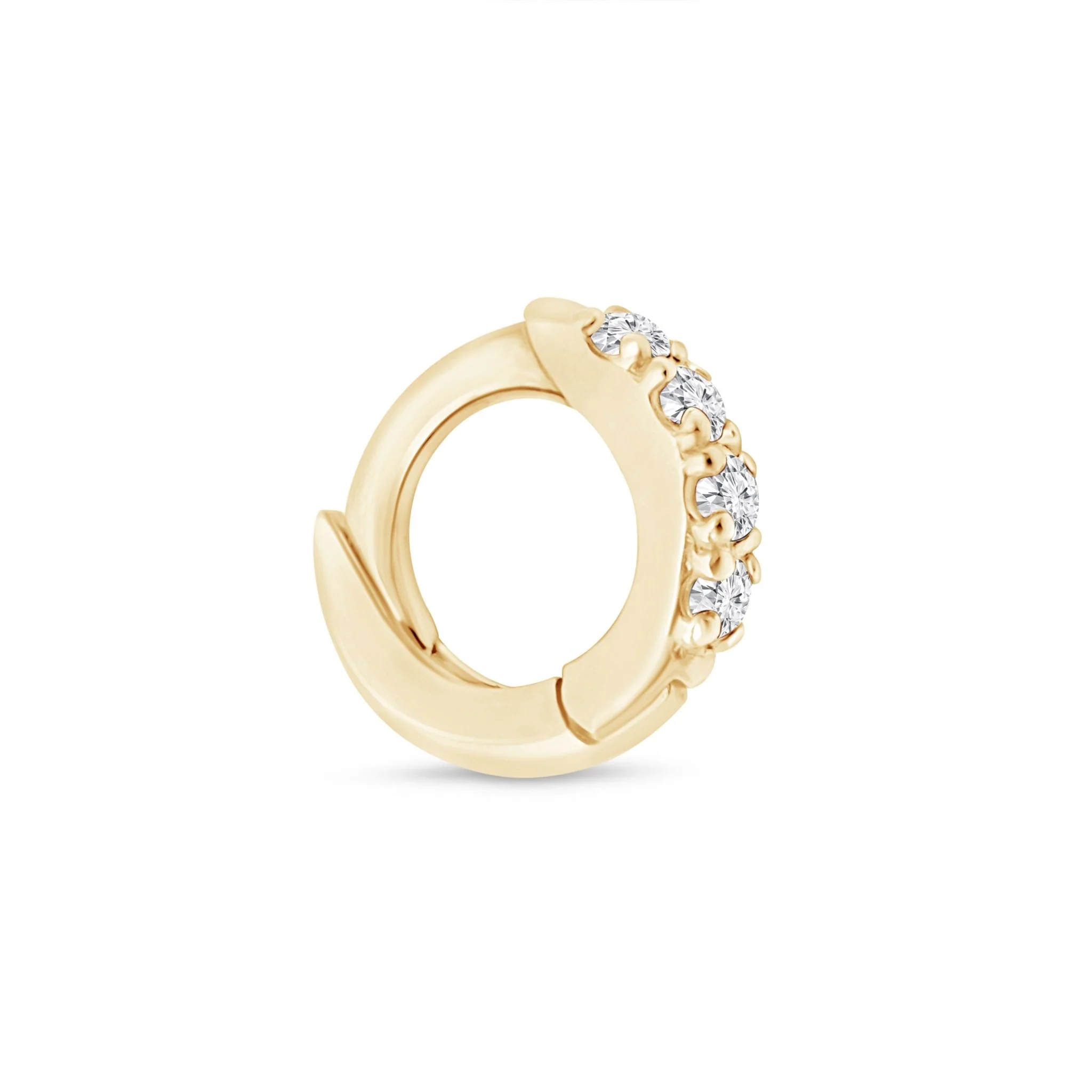 Yellow Gold Gemstone Huggie Hoop - Image 10