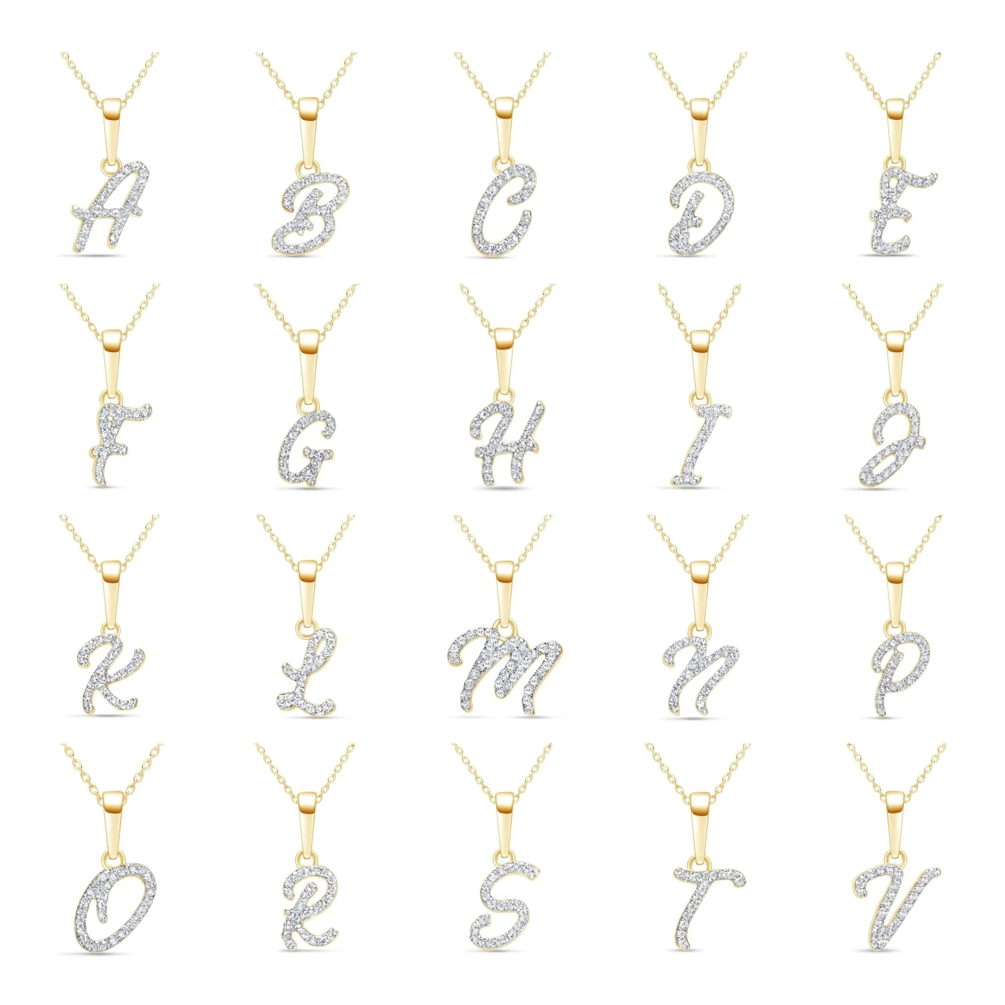 White Gold Cursive Diamond Initial Necklace - A - Image 8