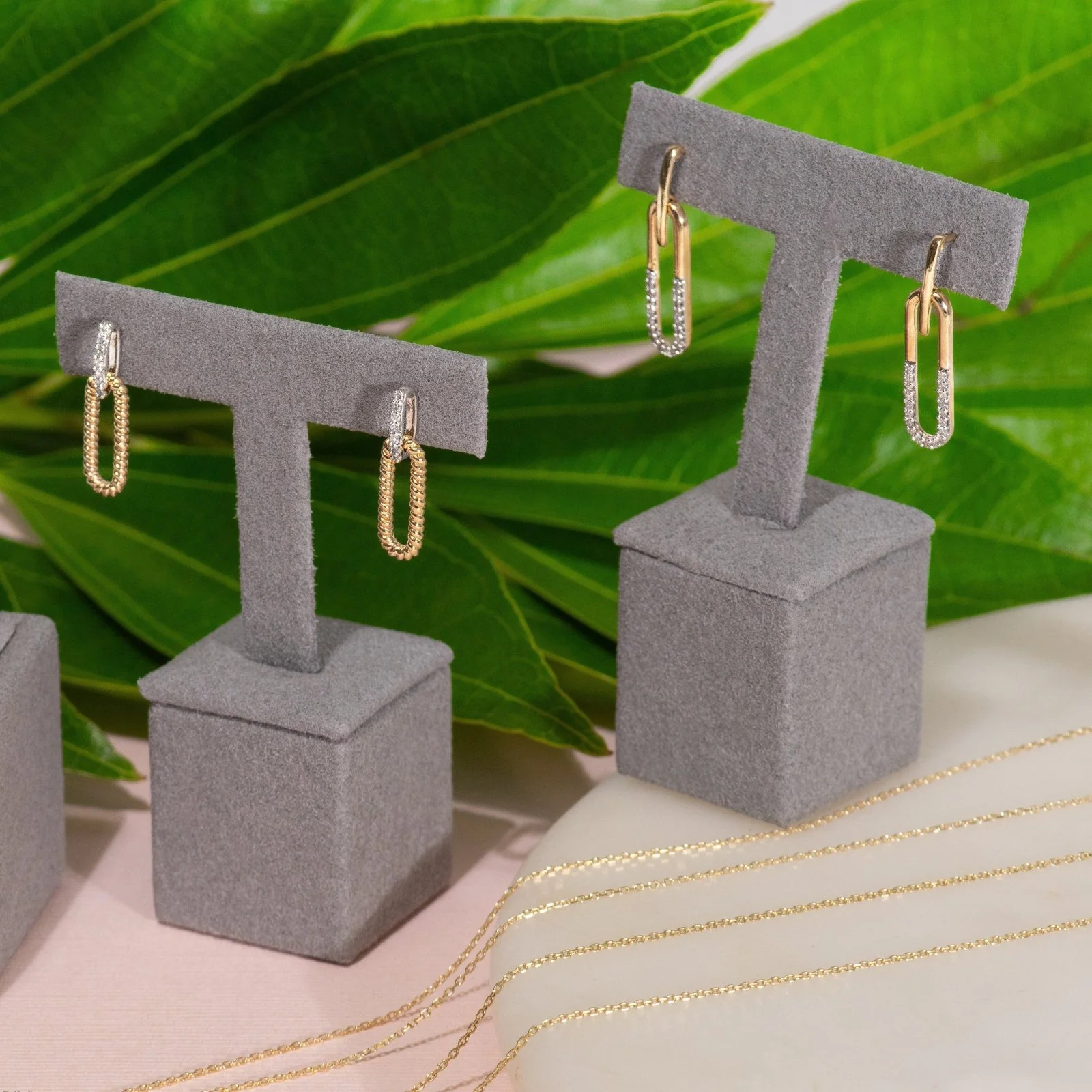 Yellow Gold Cable Twisted Paperclip Dangle - Image 2