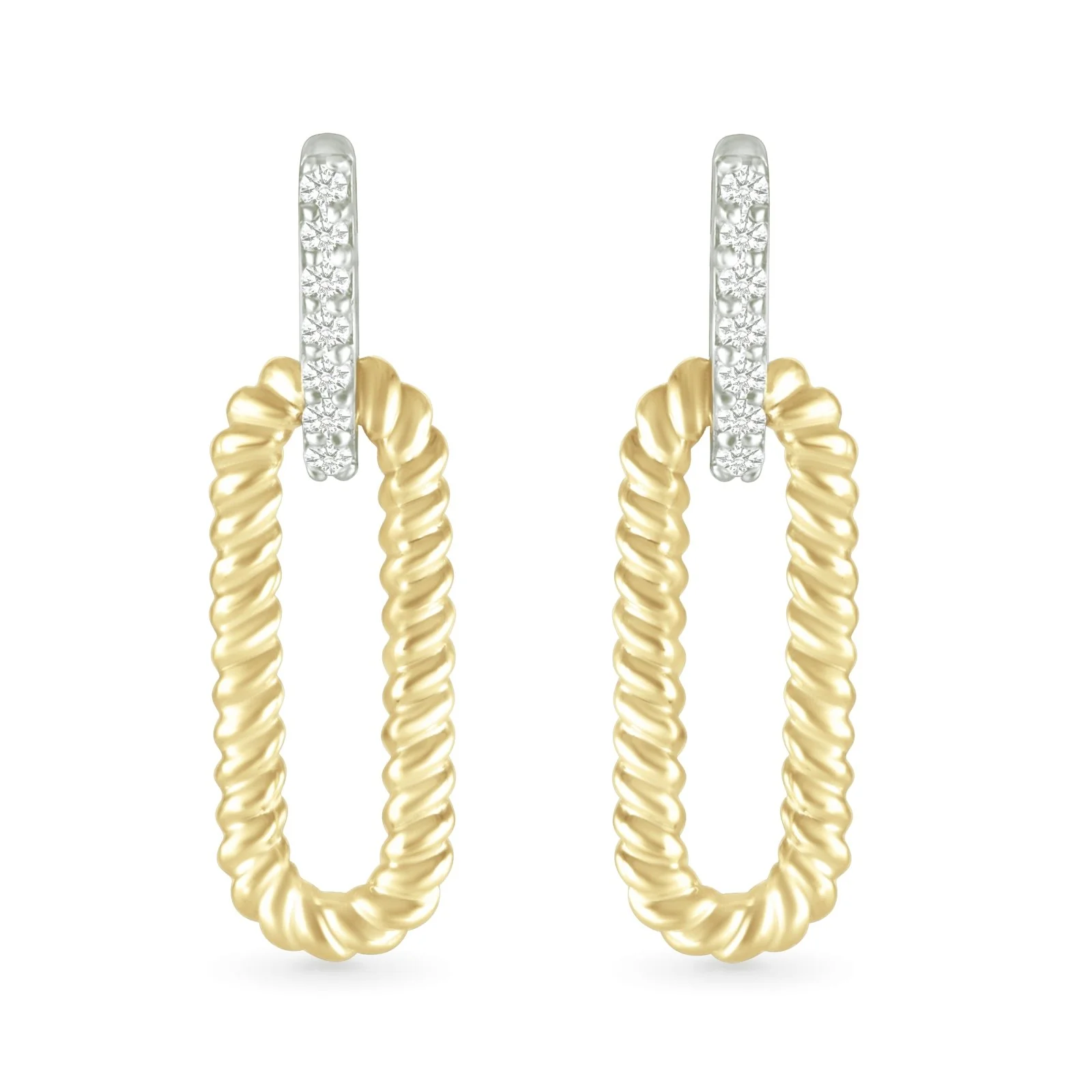 Yellow Gold Cable Twisted Paperclip Dangle - Image 7