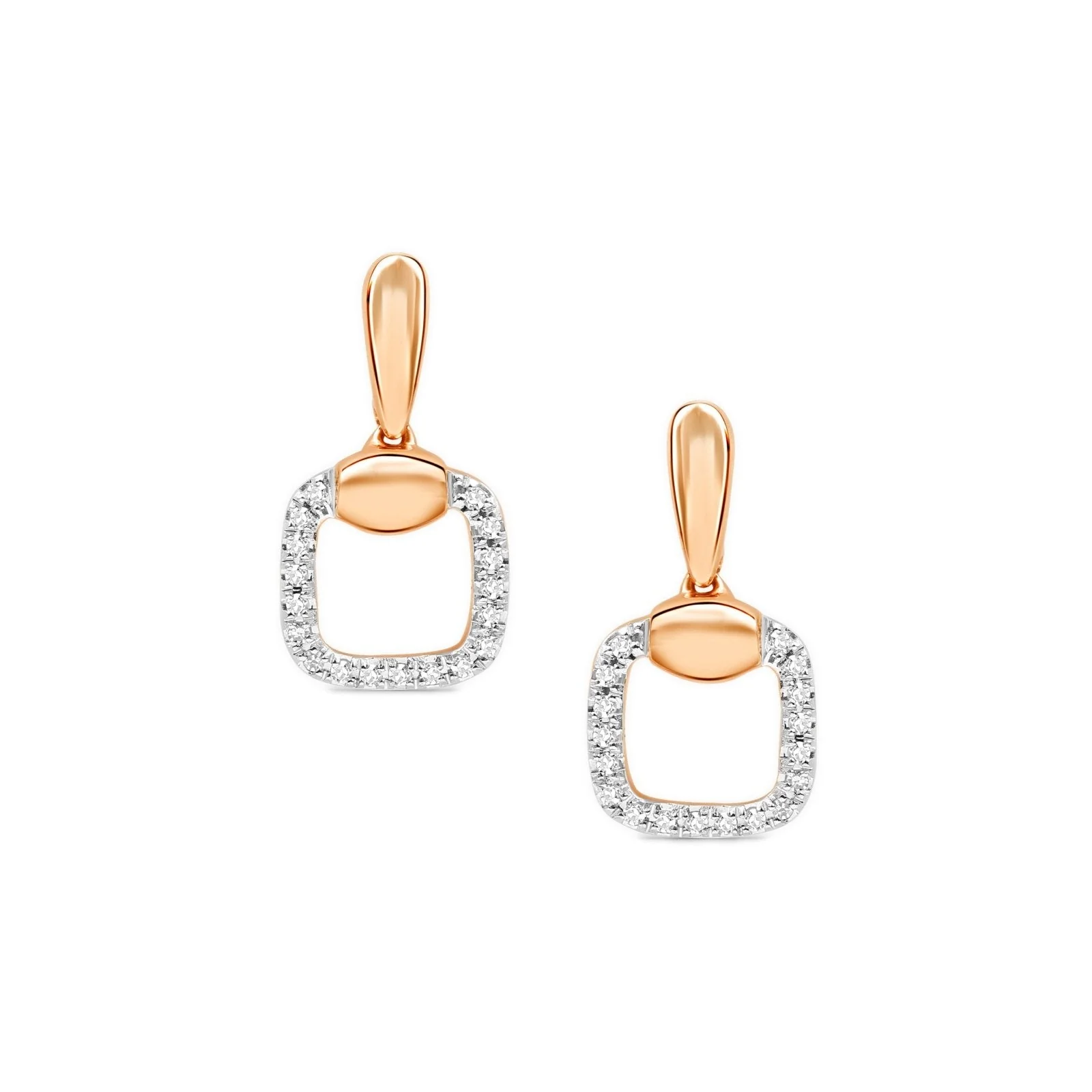 Rose Gold Diamond Outline Drop Earring