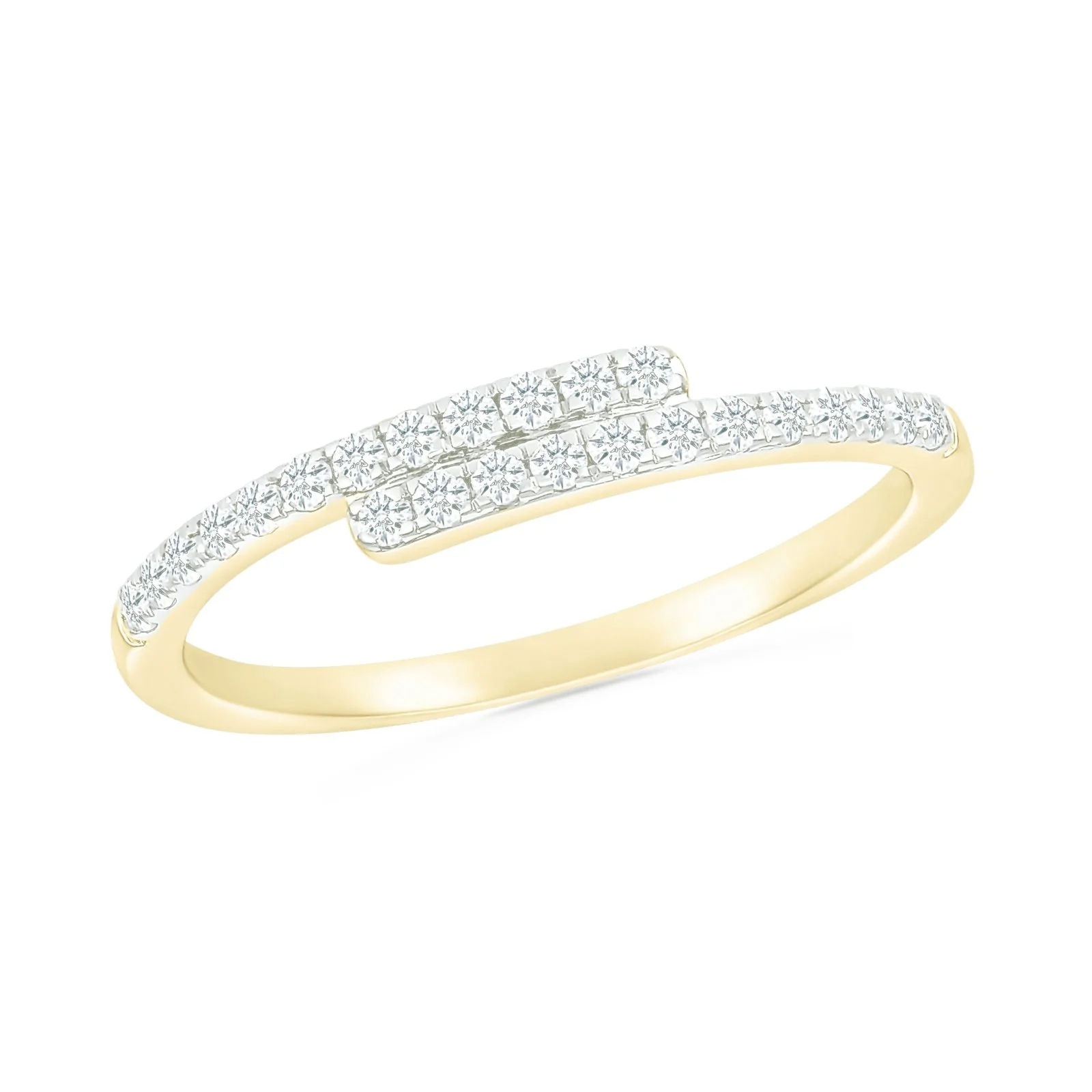 Wraparound Diamond Band in Solid 10k Yellow Gold
