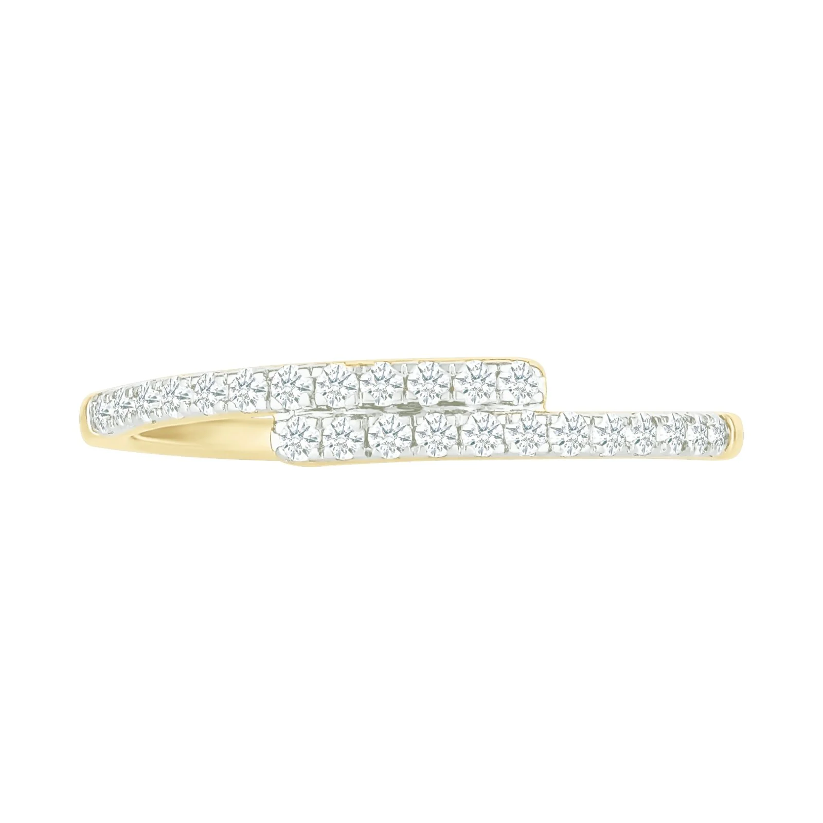 Wraparound Diamond Band in Solid 10k Yellow Gold - Image 2