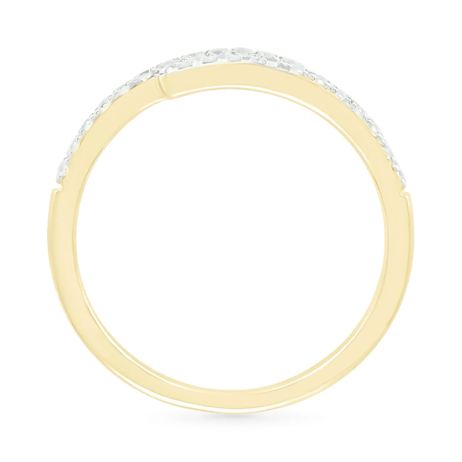 Wraparound Diamond Band in Solid 10k Yellow Gold - Image 3