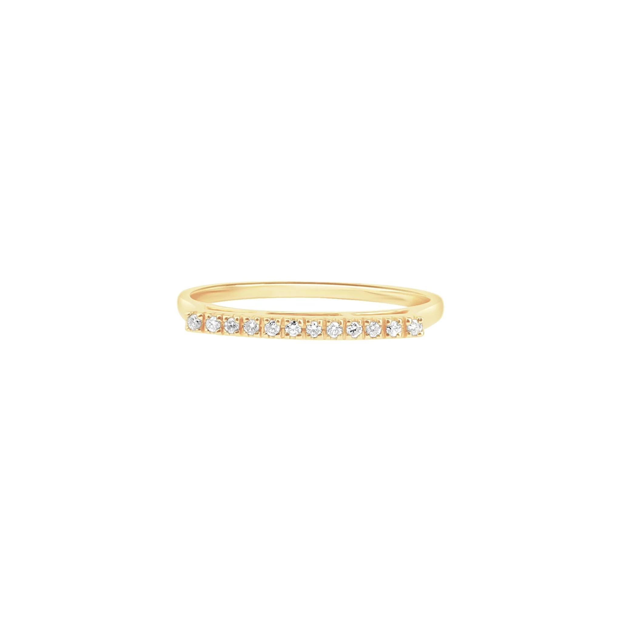 Diamond Bar Eternity Ring in Solid 14k Yellow Gold