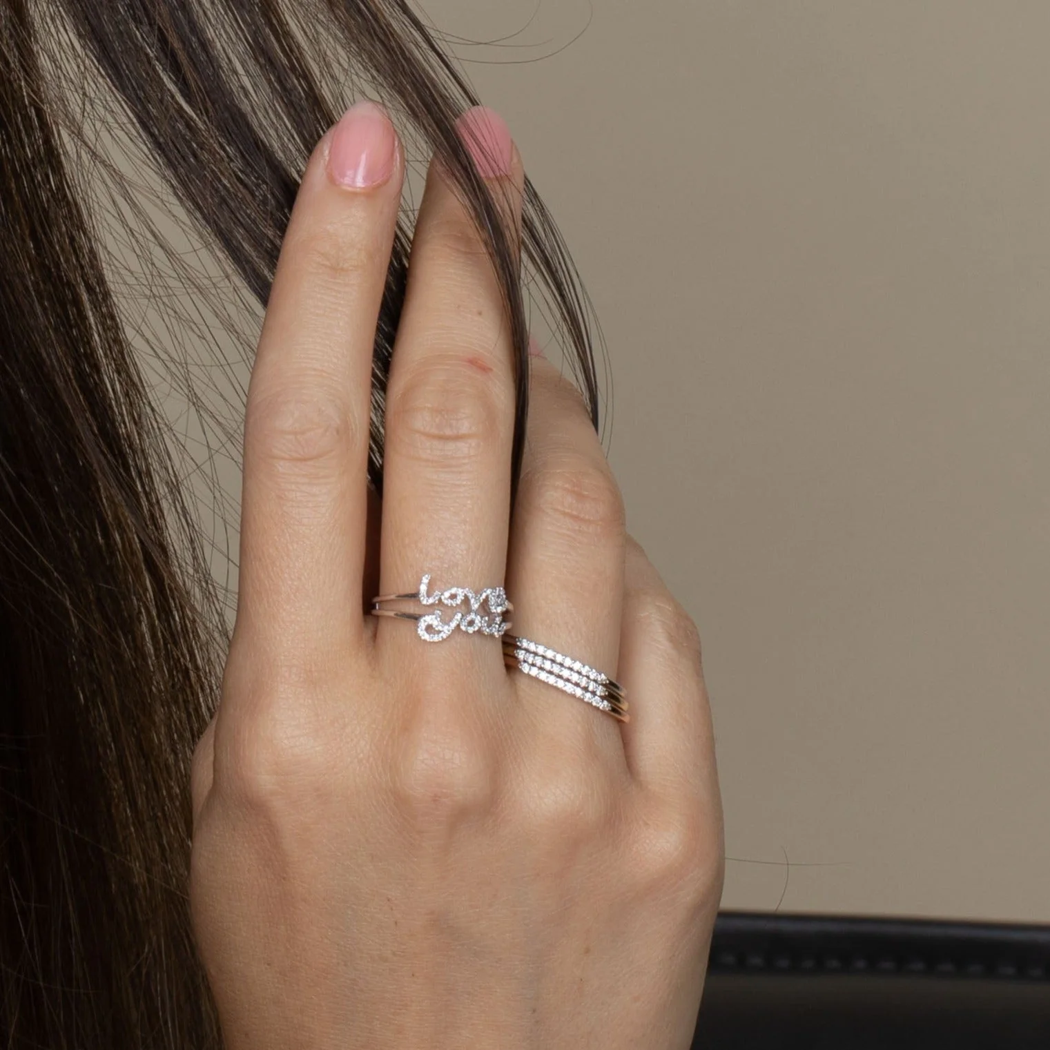 Diamond Bar Eternity Ring in Solid 14k Yellow Gold - Image 6