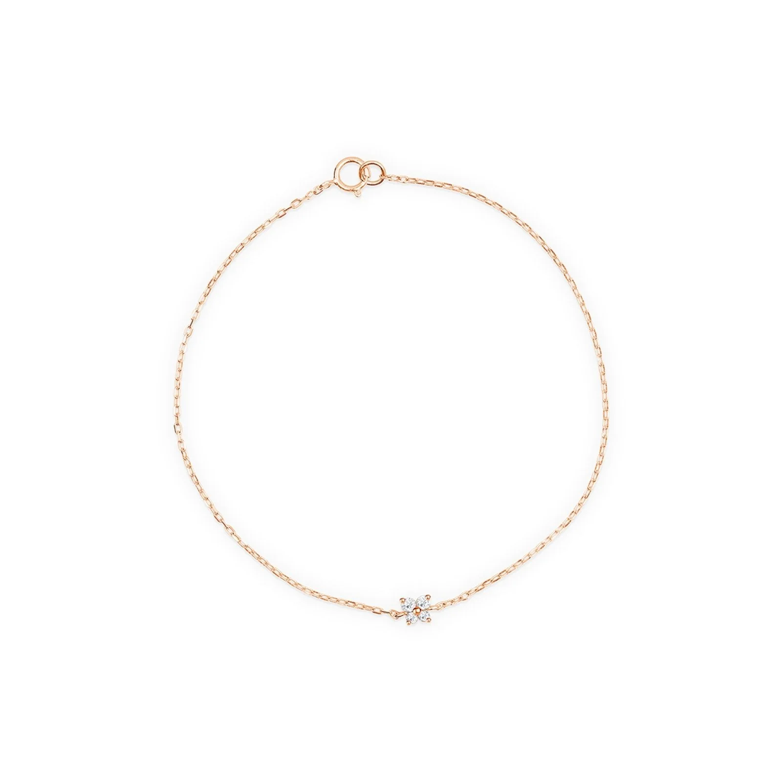 Diamond Butterfly Bracelet in Solid 14k Rose Gold