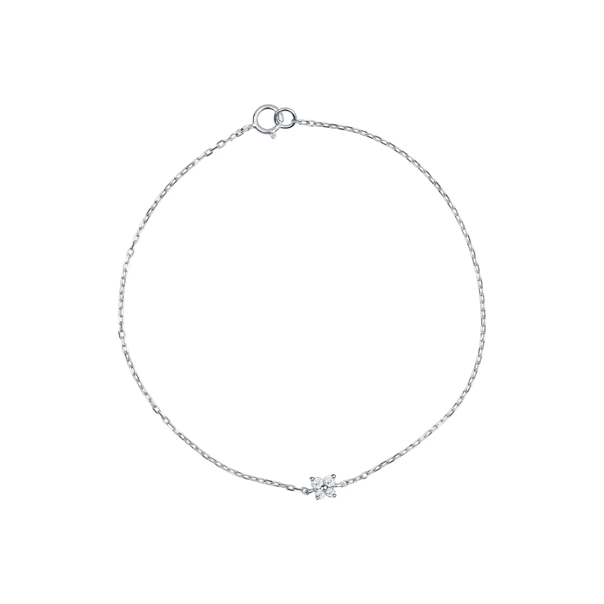 Diamond Butterfly Bracelet in Solid 14k White Gold