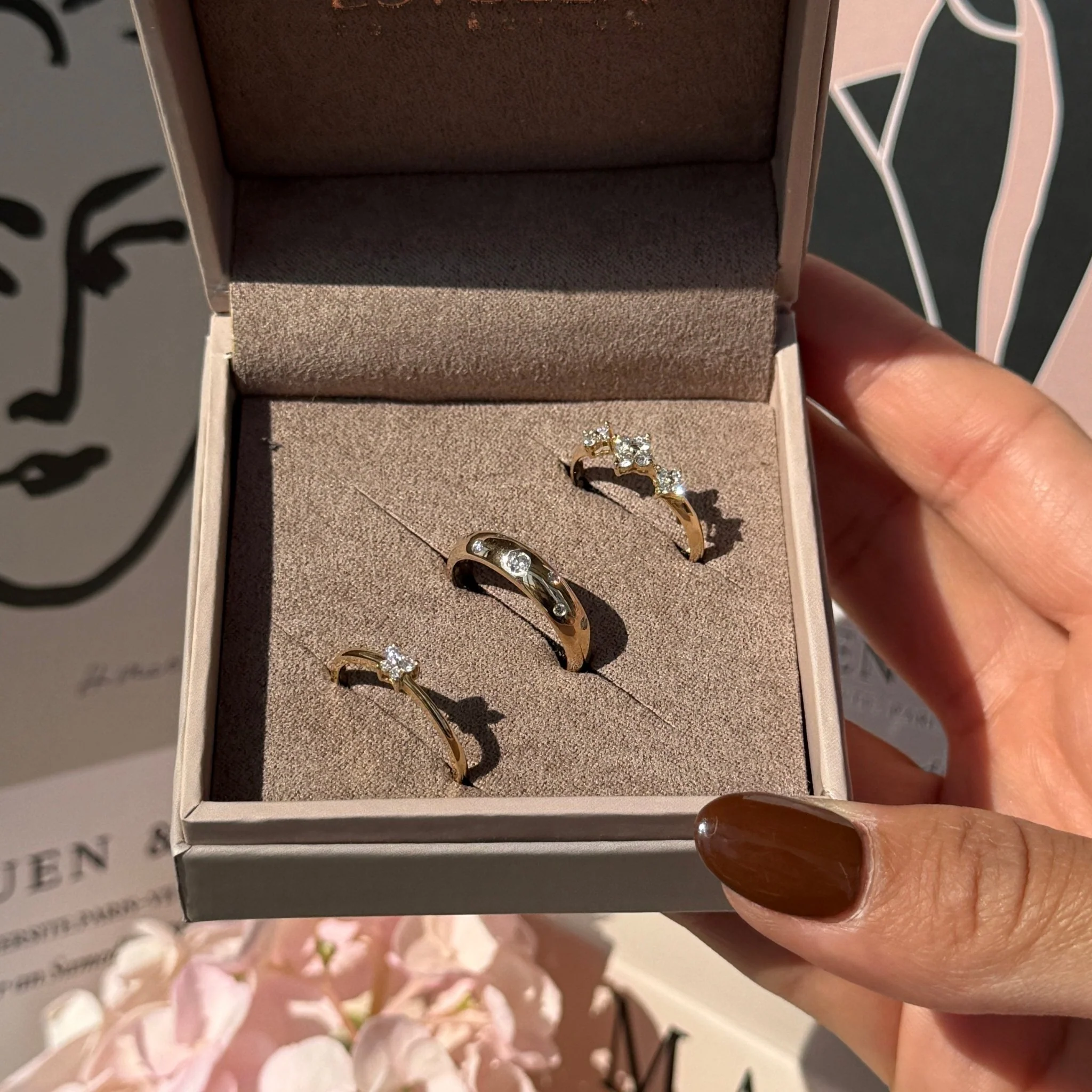 Diamond Butterfly Ring in Solid 14k Yellow Gold - Image 5