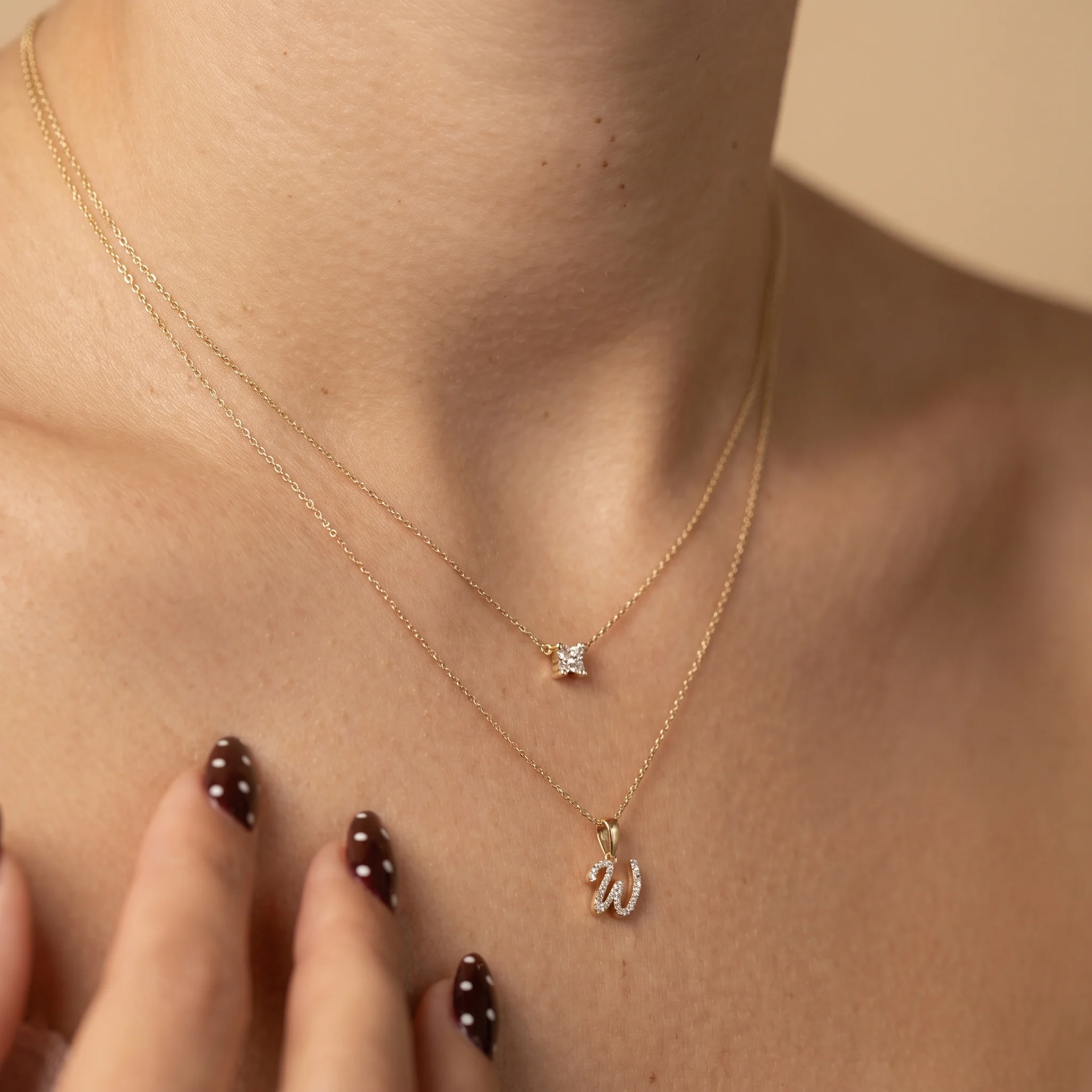 Yellow Gold Diamond Butterfly Station Necklace - Image 2