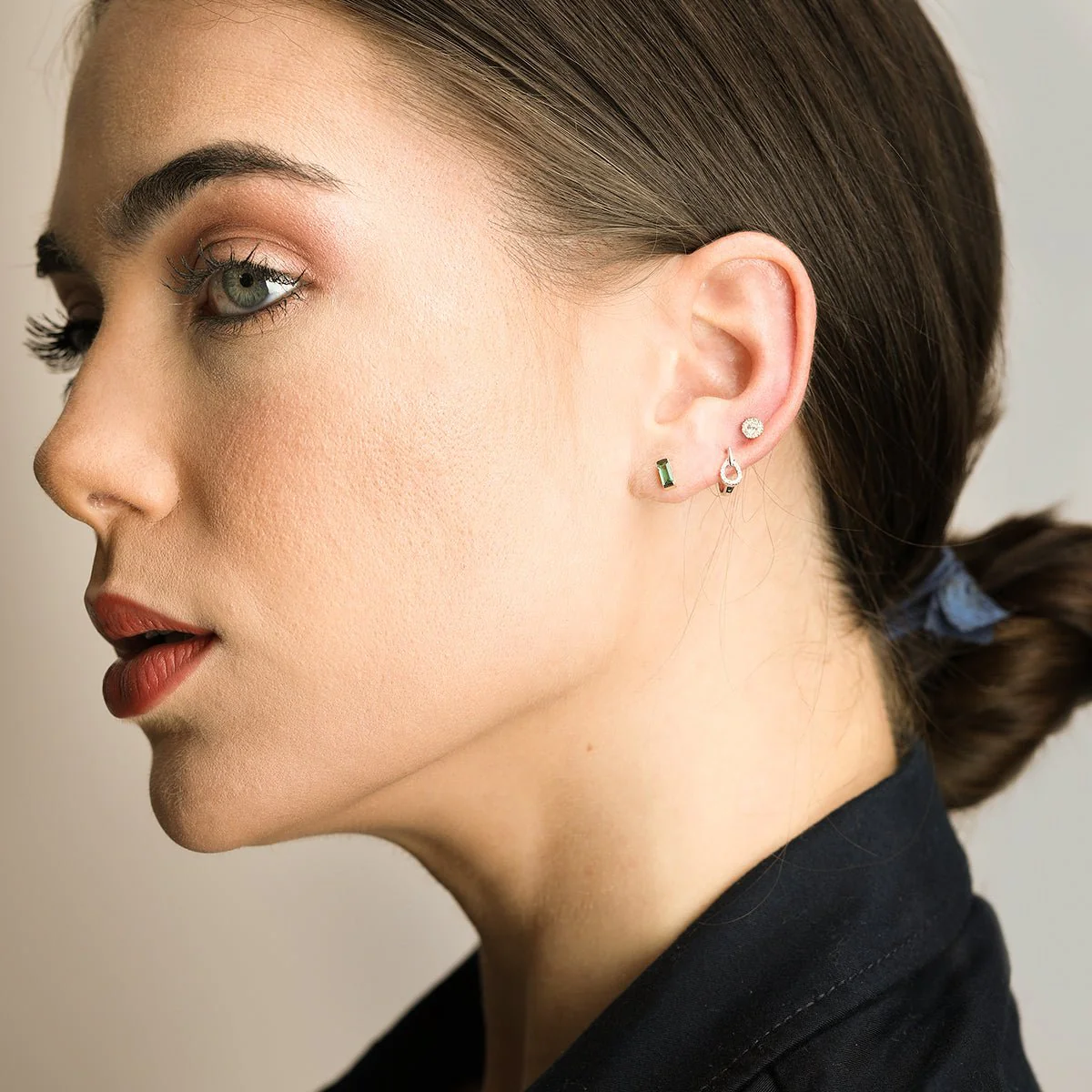 Rose Gold Diamond Pear Drop Earring - Image 3