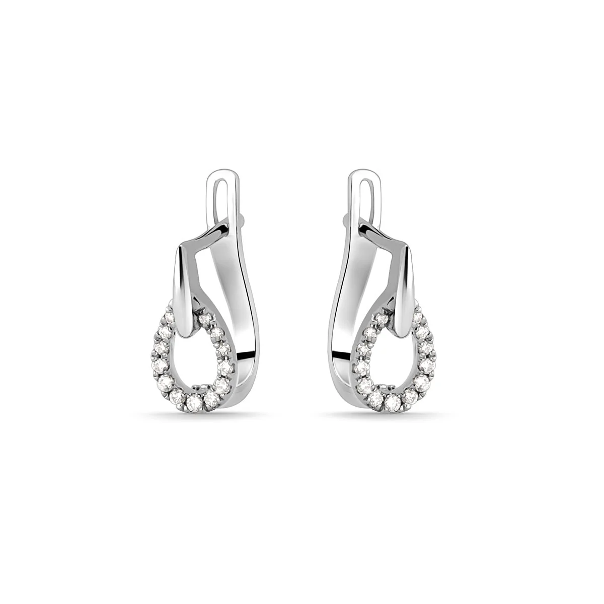 Whtie Gold Diamond Pear Drop Earring