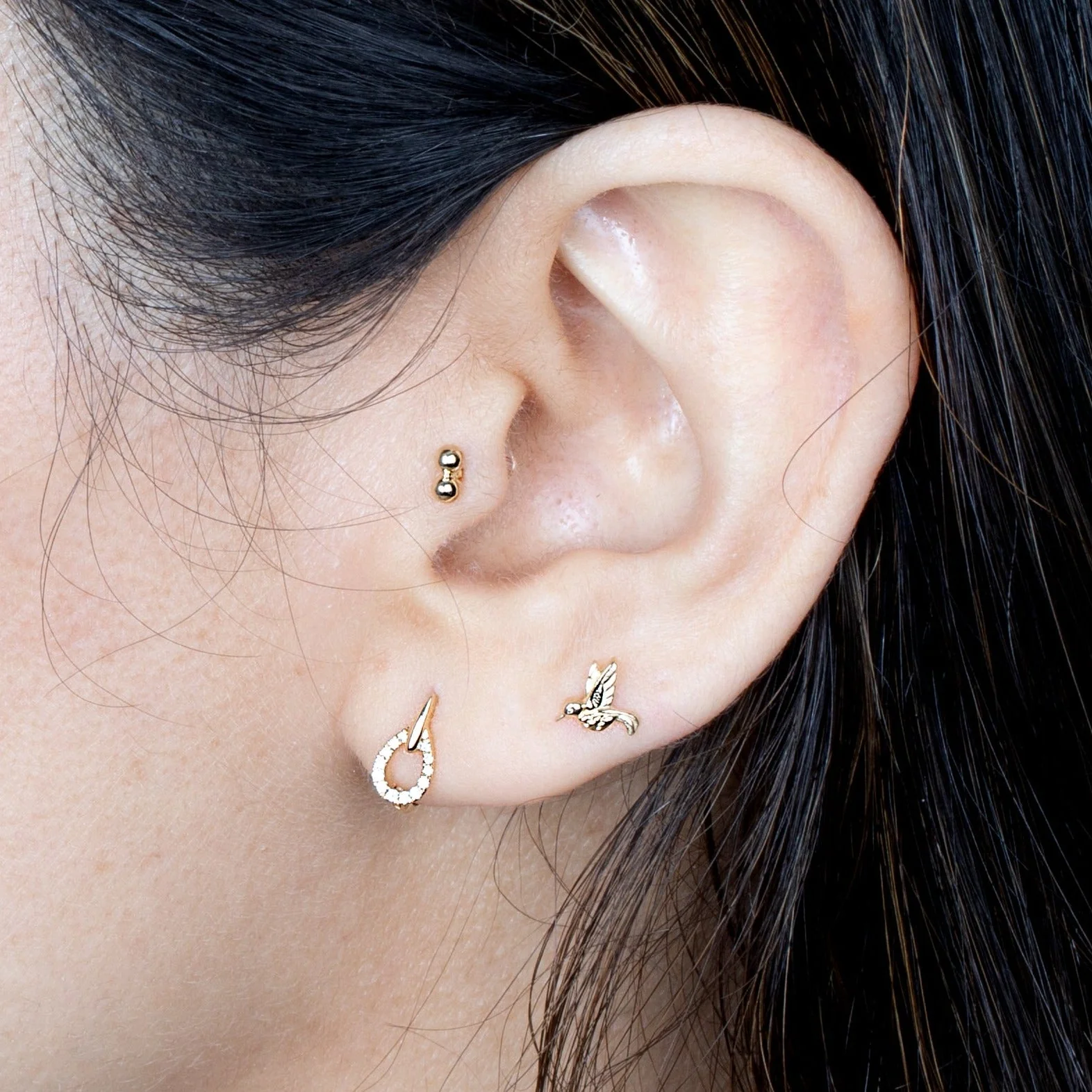 Yellow Gold Diamond Pear Drop - Image 2