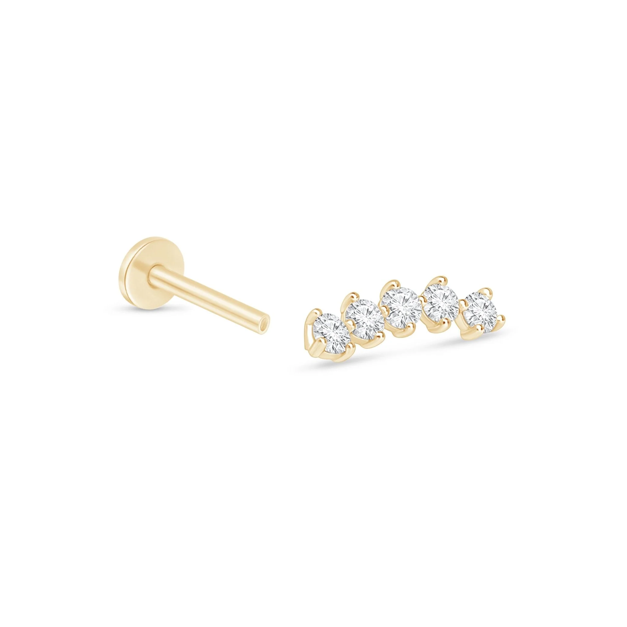 Yellow Gold Diamond Constellation Flat Back Climber Earring - Image 10