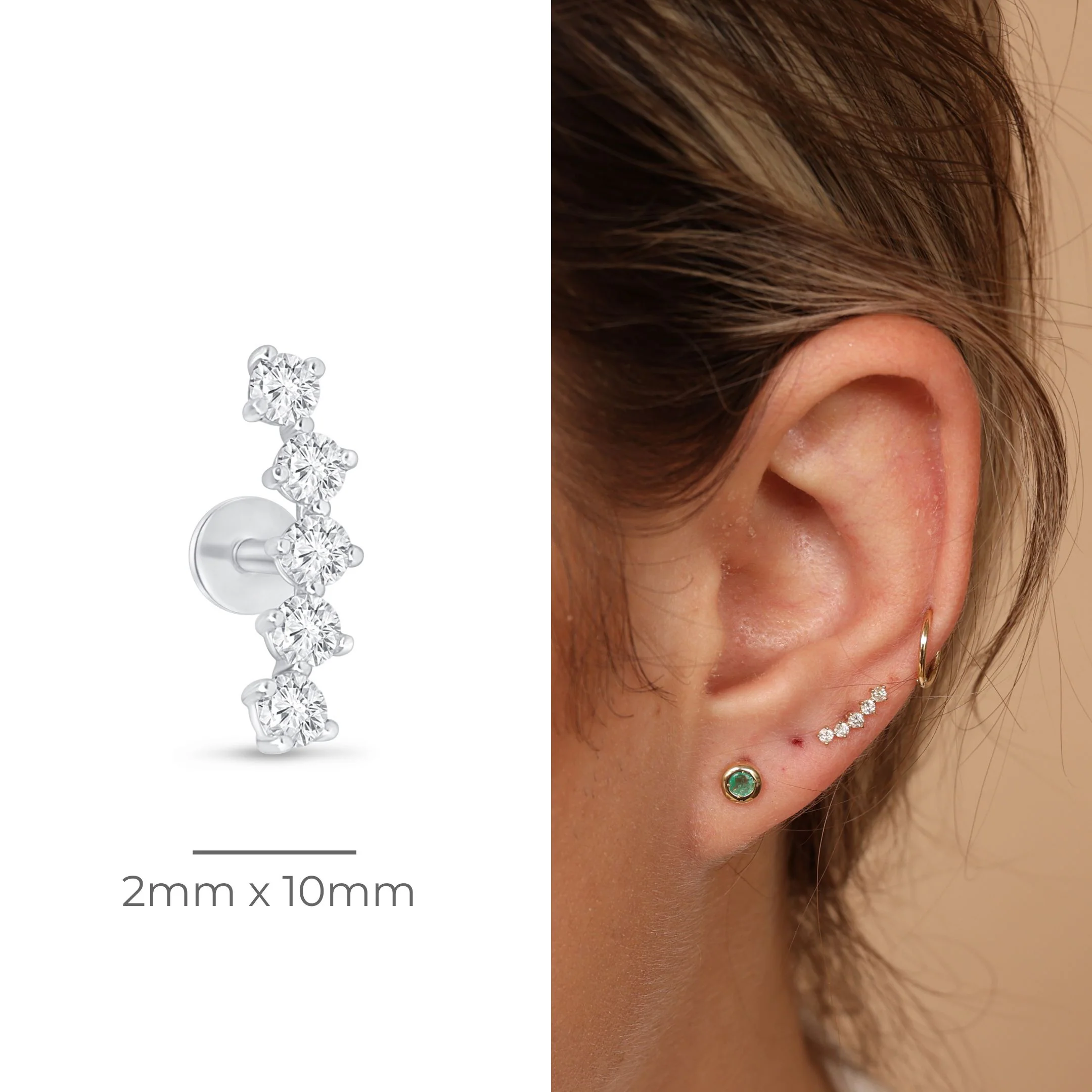 White Gold Diamond Constellation Climber Earring - Image 11