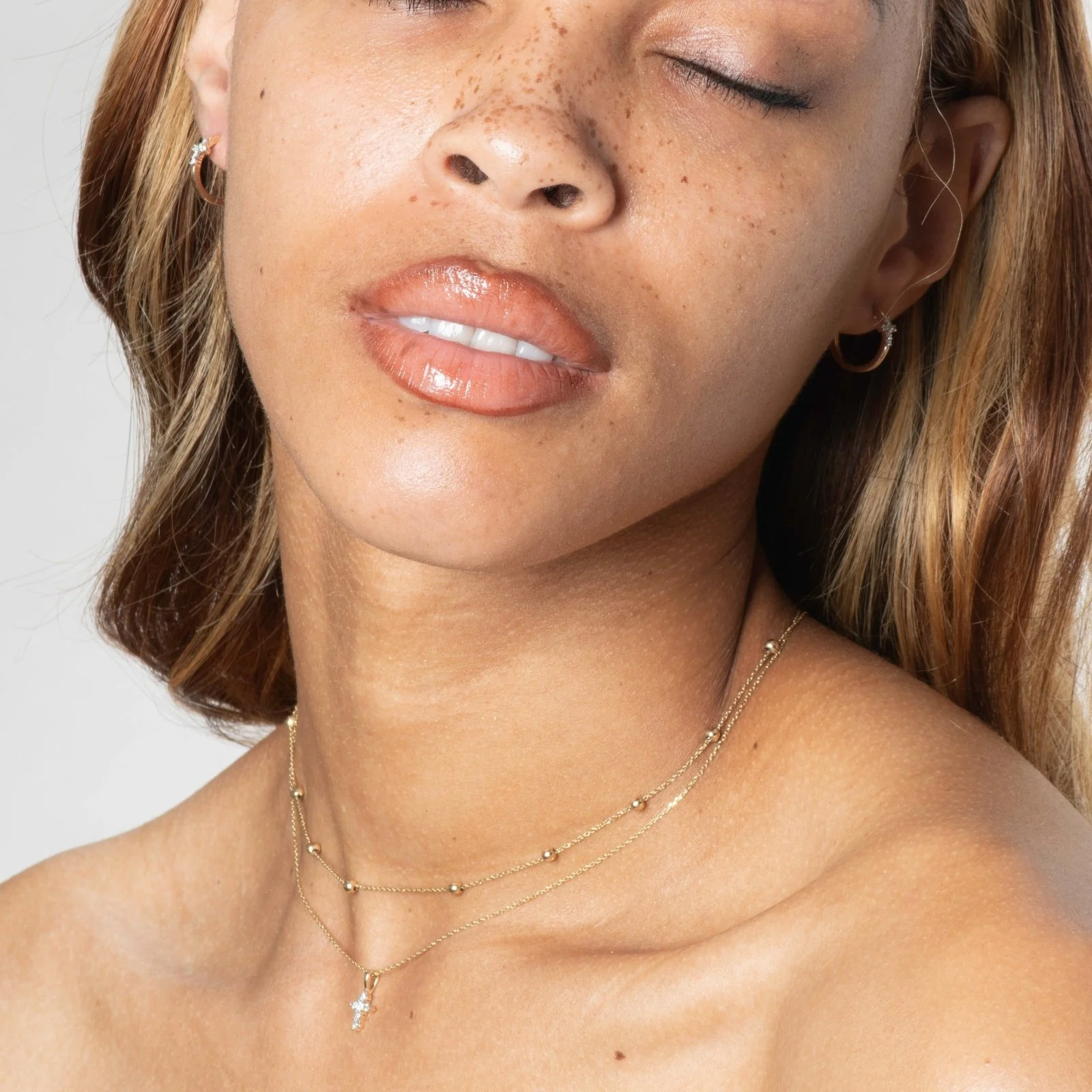 Yellow Gold Diamond Cross Hoop - Image 11