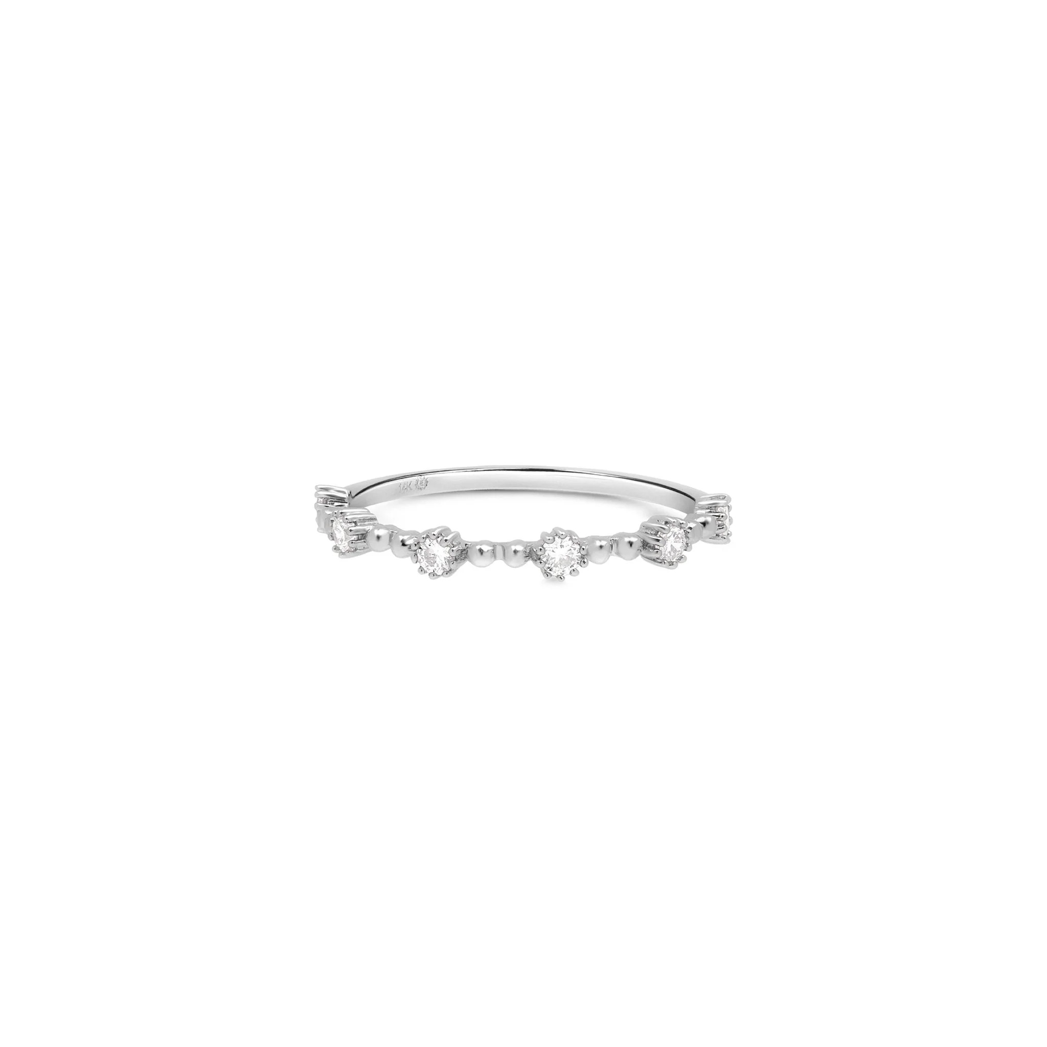 Diamond Distance Eternity Band in Solid 14k White Gold