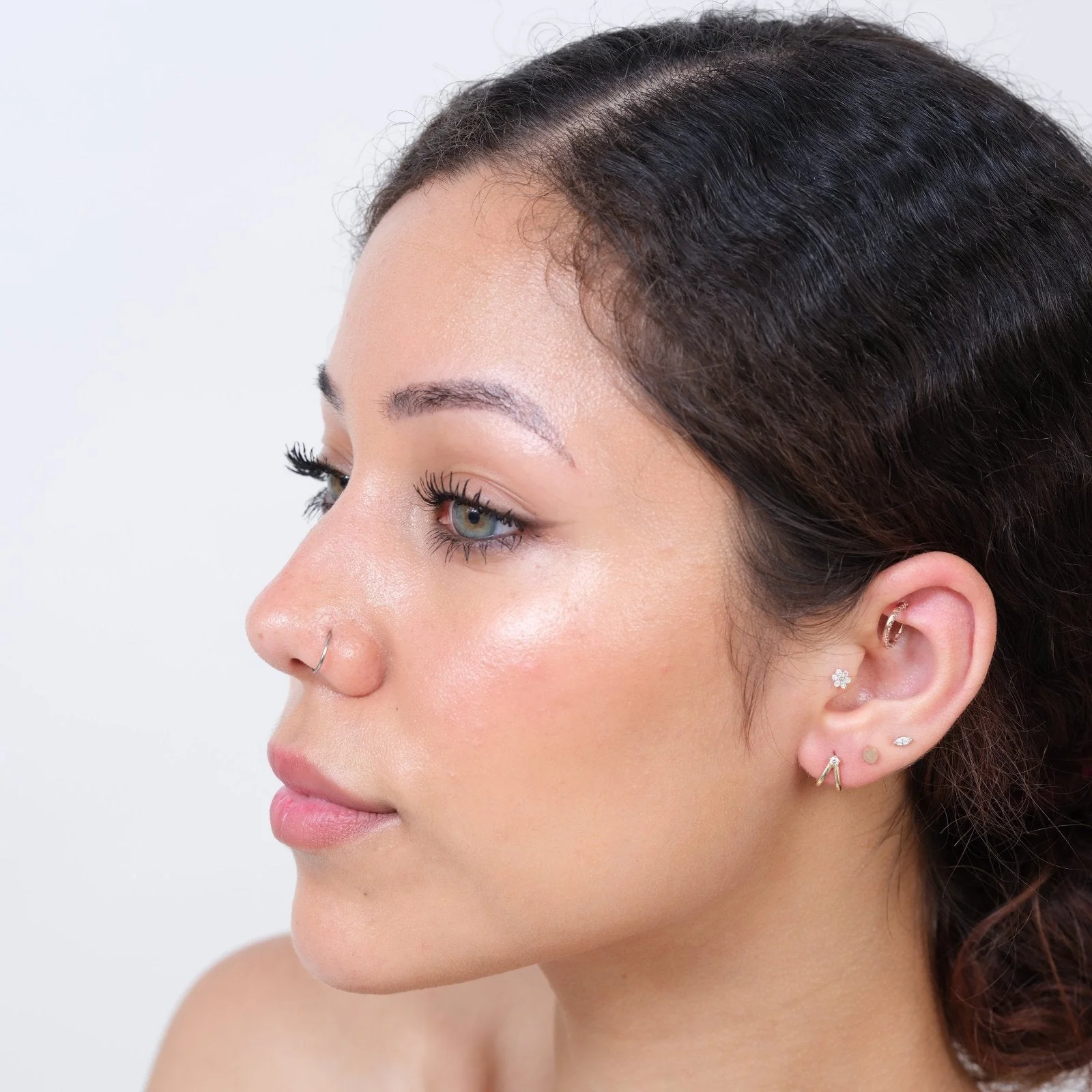 Rose Gold Diamond Double Suspender Earring - Image 6
