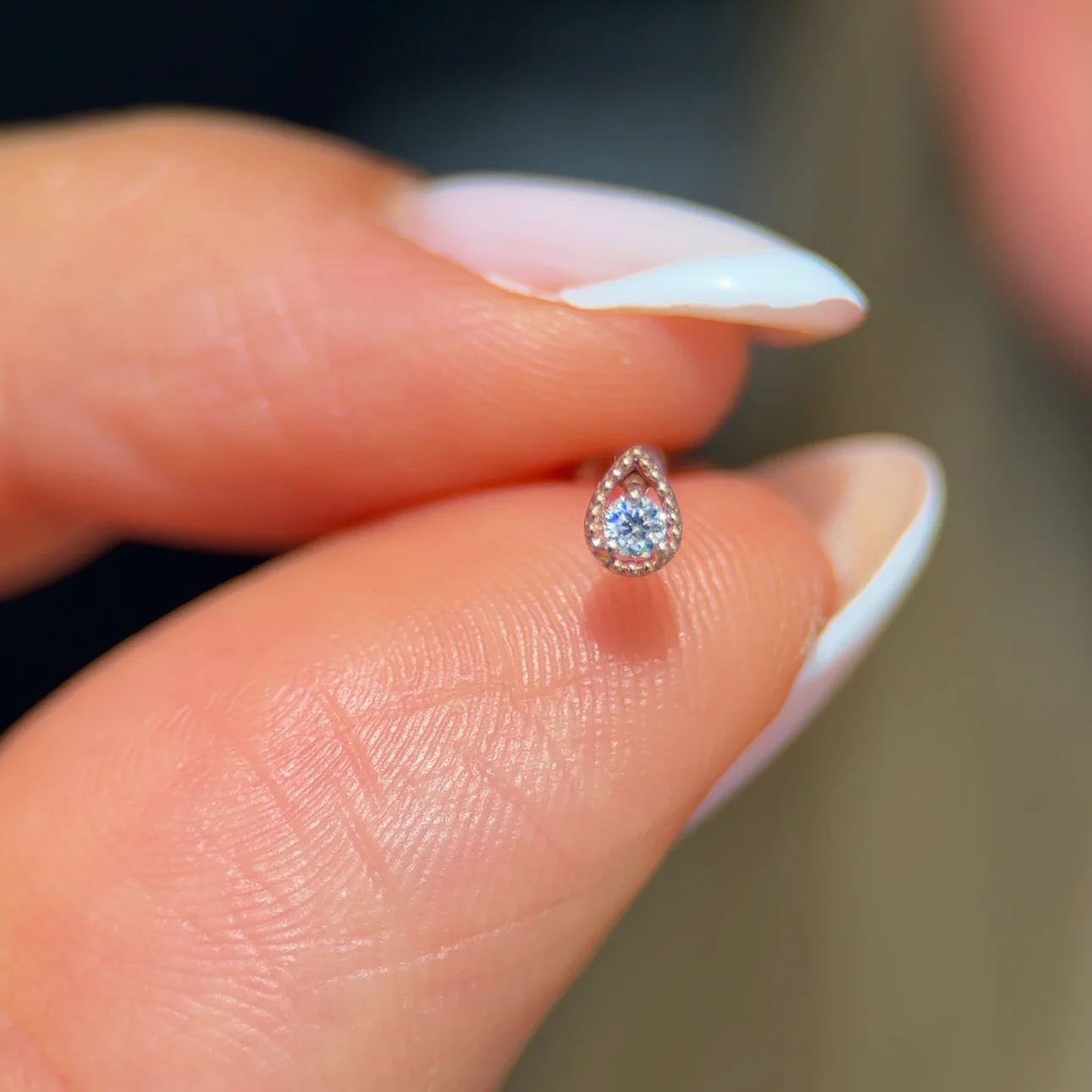 Rose Gold Diamond Drop Flat Back Earring - Image 4