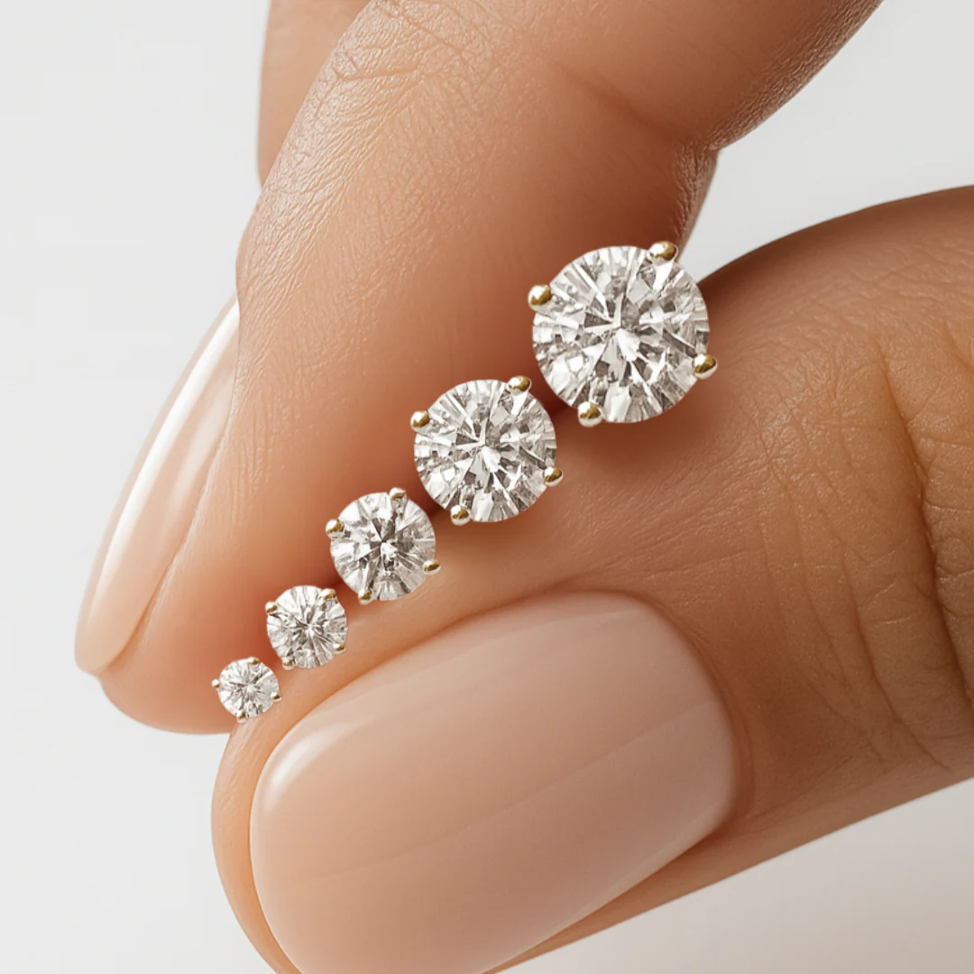 Rose Gold Diamond Threaded Flat Back Earring - Image 19