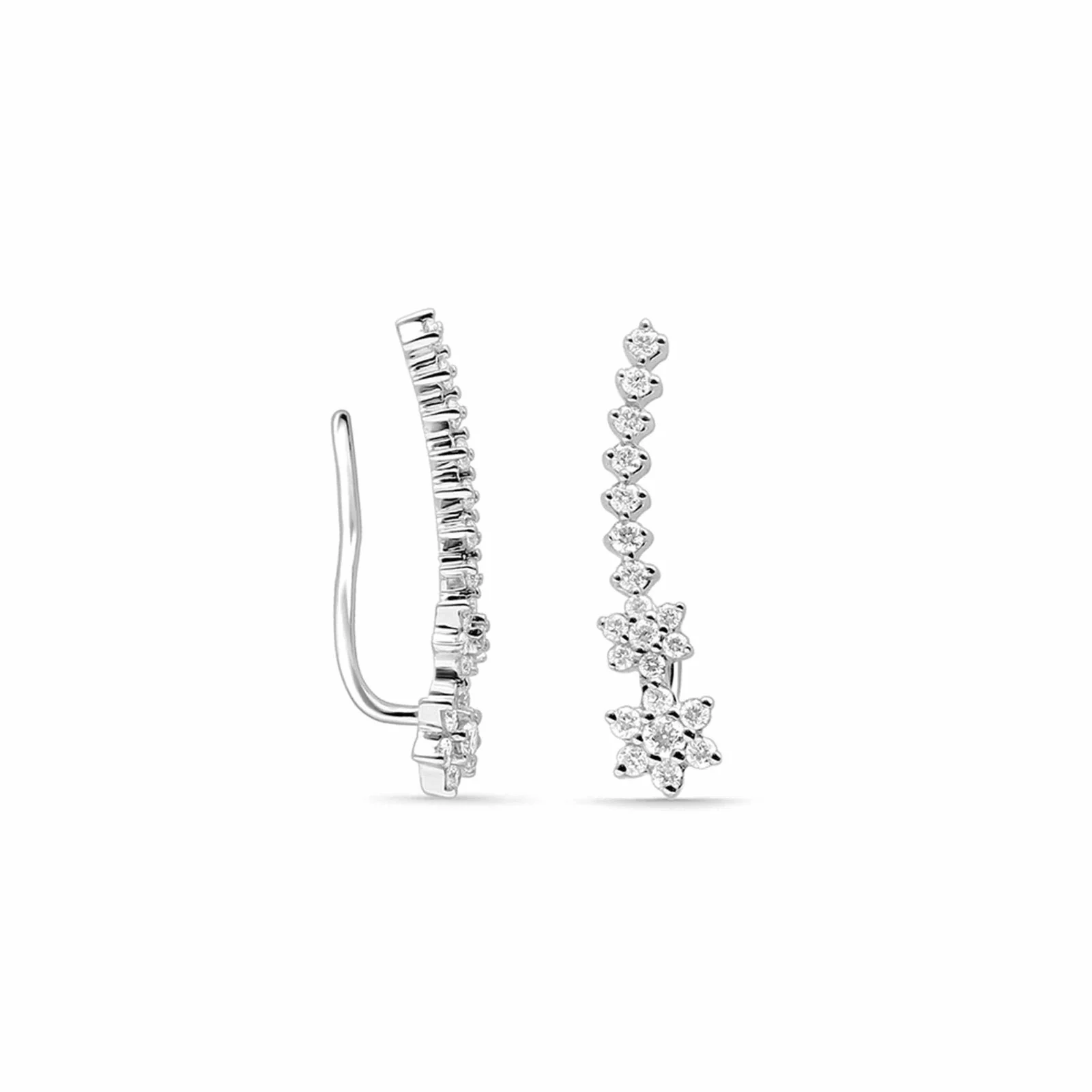 White Gold Diamond Flower Climber