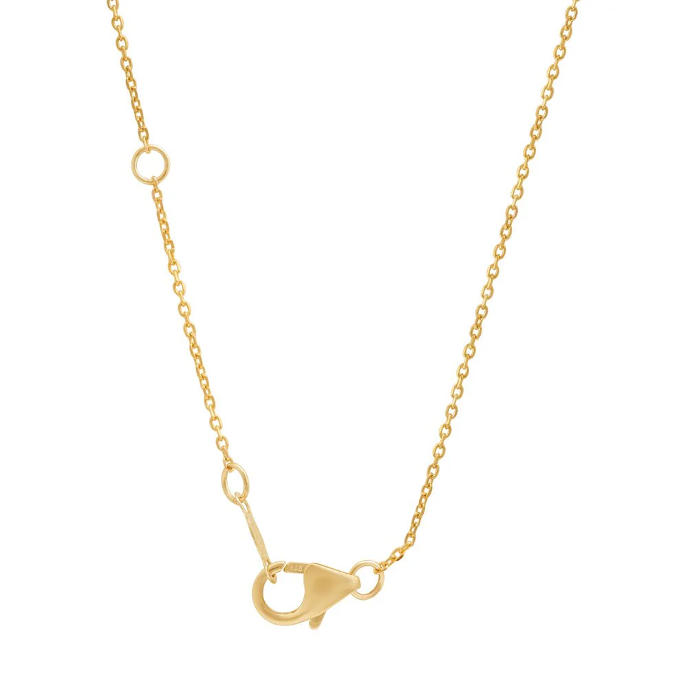 Yellow Gold Diamond Girl Mama Charm Necklace - Image 3