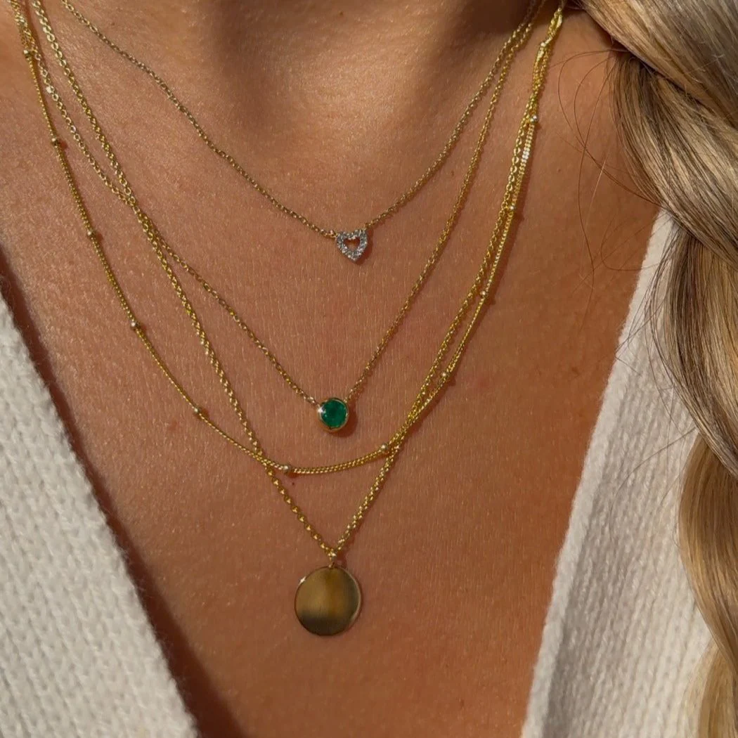 Rose Gold Diamond Heart Station Necklace - Image 5