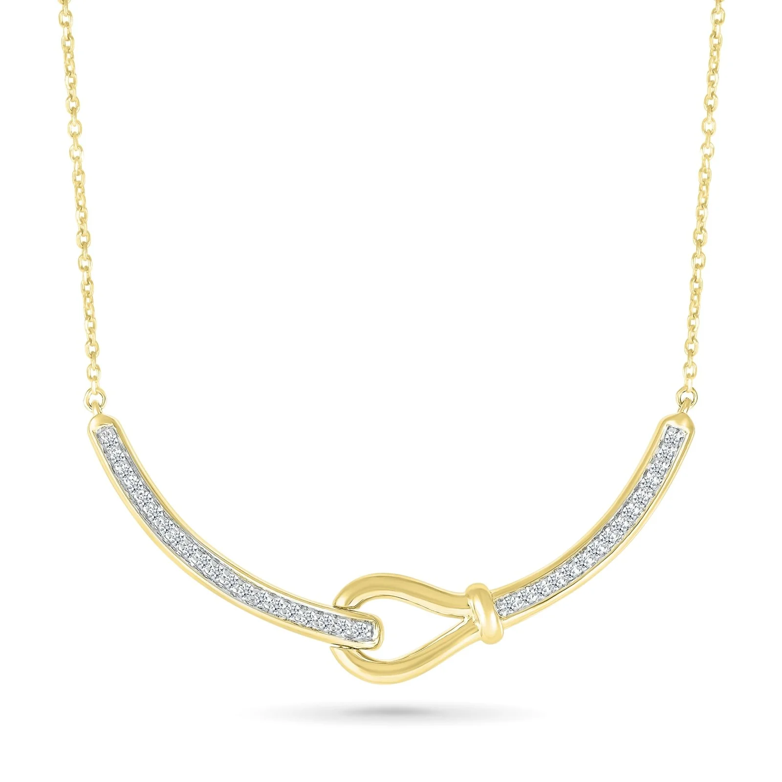 Yellow Gold Diamond Knot Pendant Necklace